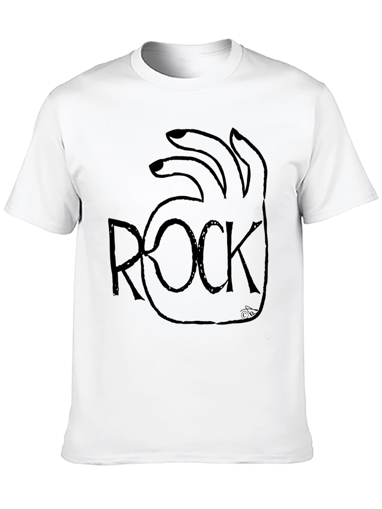 Rock Hand Gesture Black Graphic Tee