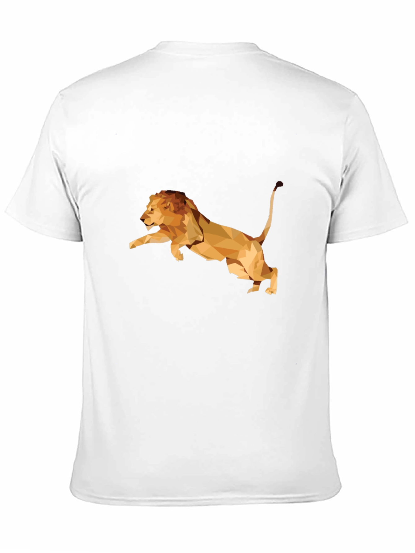 Geometric Lion Graphic Print Tee - Black