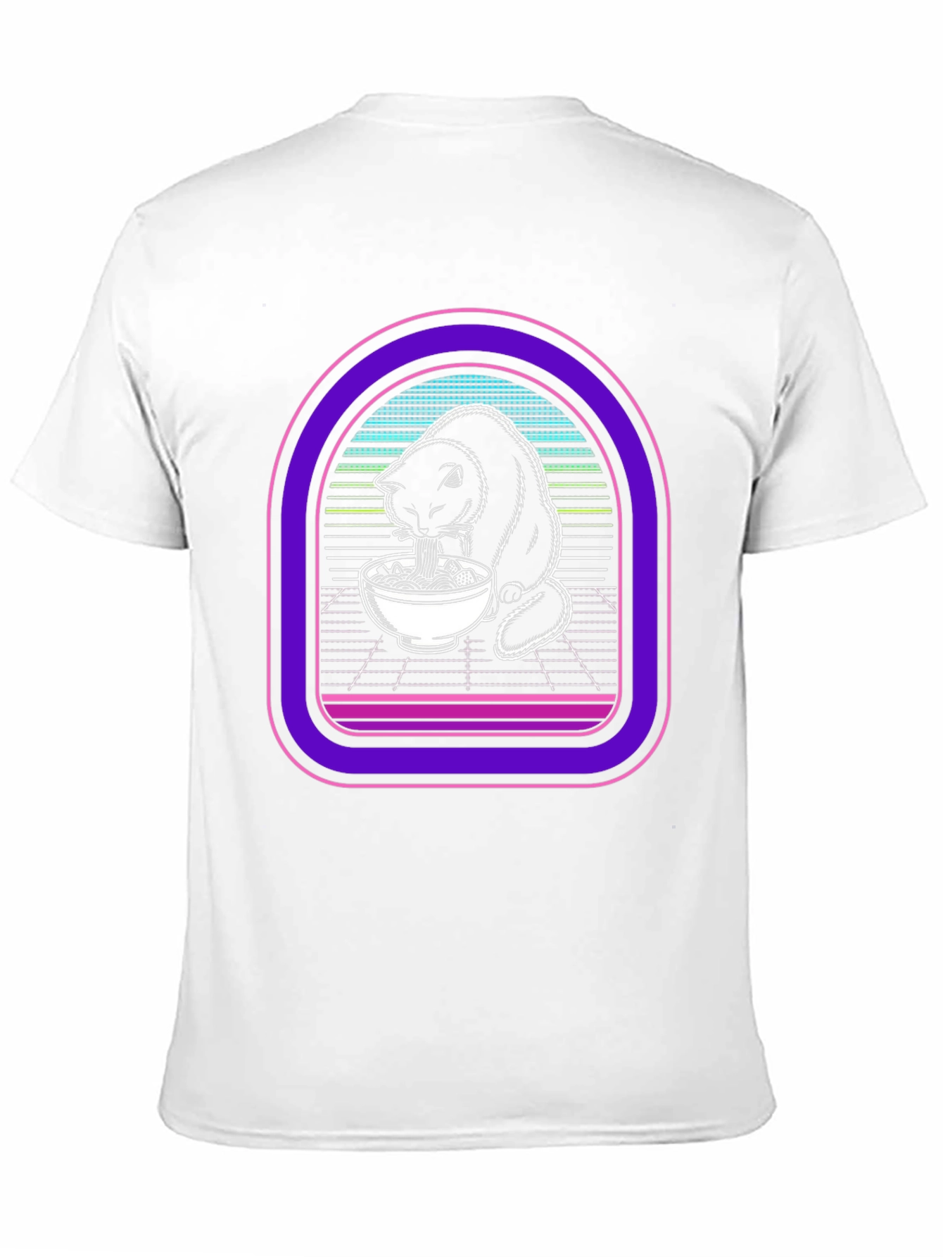 Ramen Cat Graphic Tee - Retro Style
