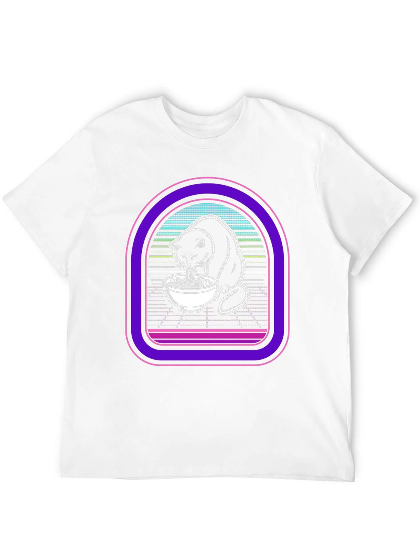 Ramen Cat Graphic Tee - Retro Style