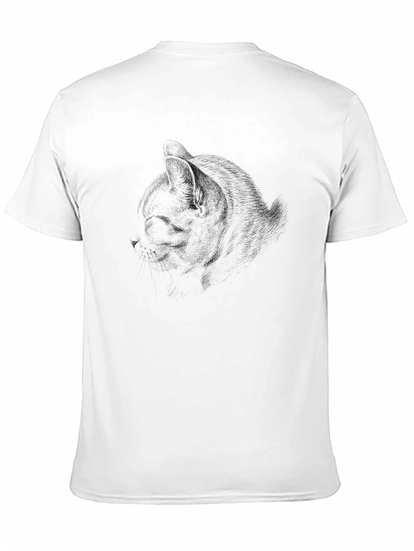 Stylish Black Cat Portrait Graphic Tee