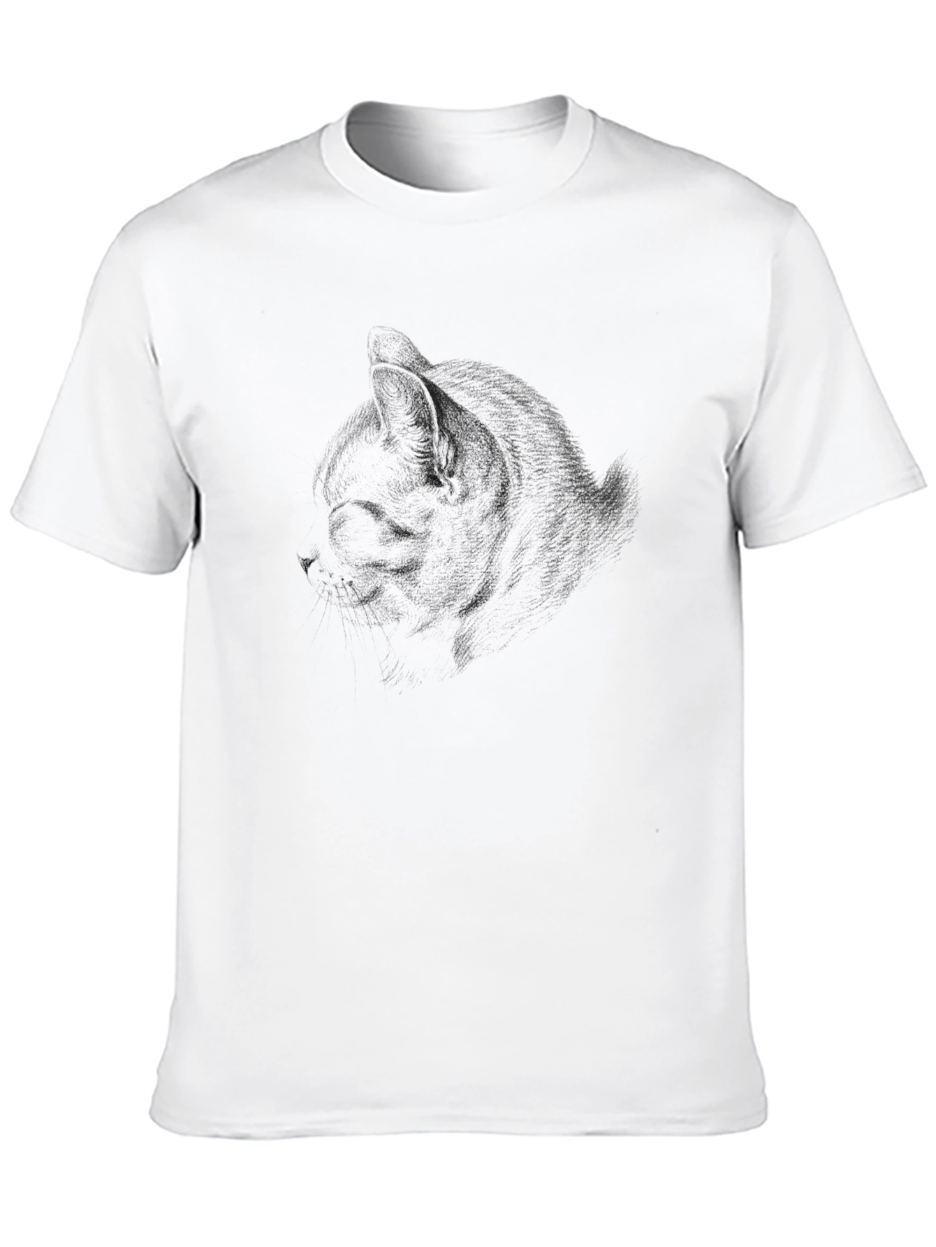 Stylish Black Cat Portrait Graphic Tee