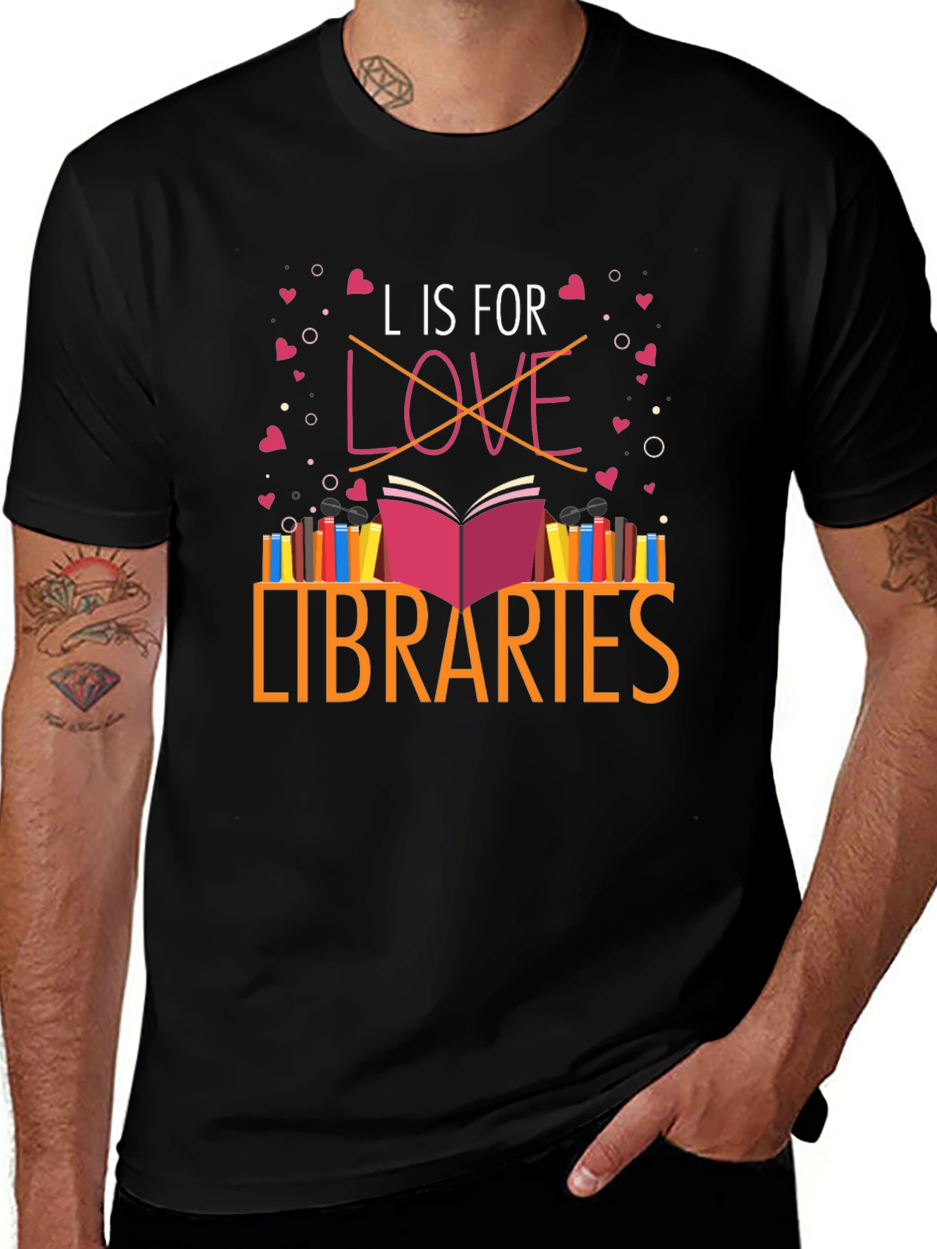 L is for Libraries T-Shirt Book Lover Gift