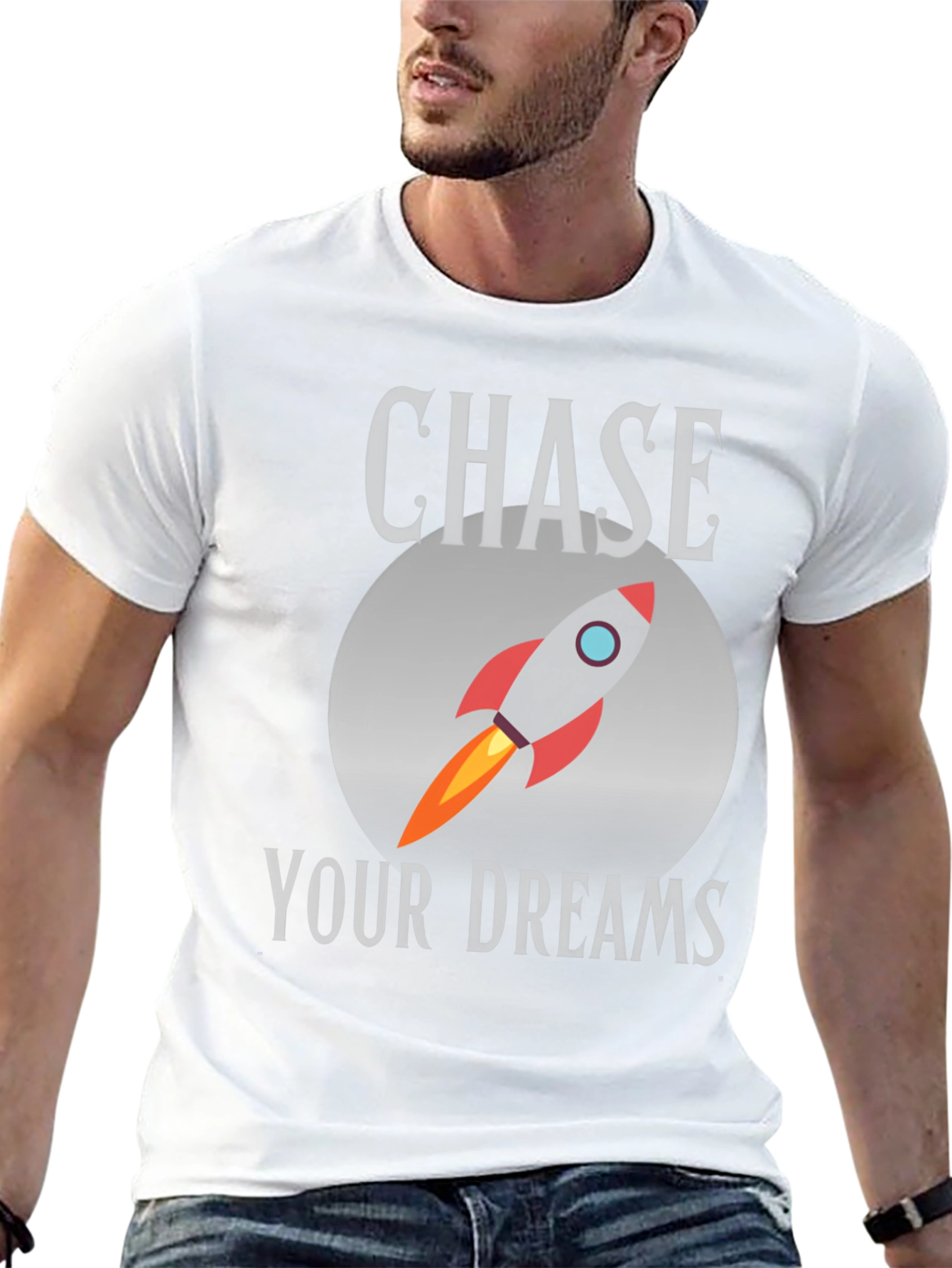 Chase Your Dreams Rocket T-Shirt - Motivational Graphic Tee