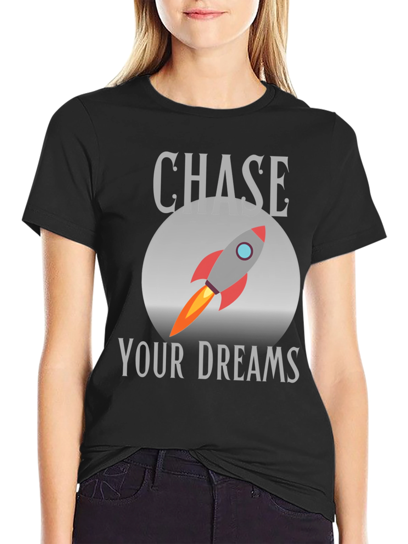 Chase Your Dreams Rocket T-Shirt - Motivational Graphic Tee