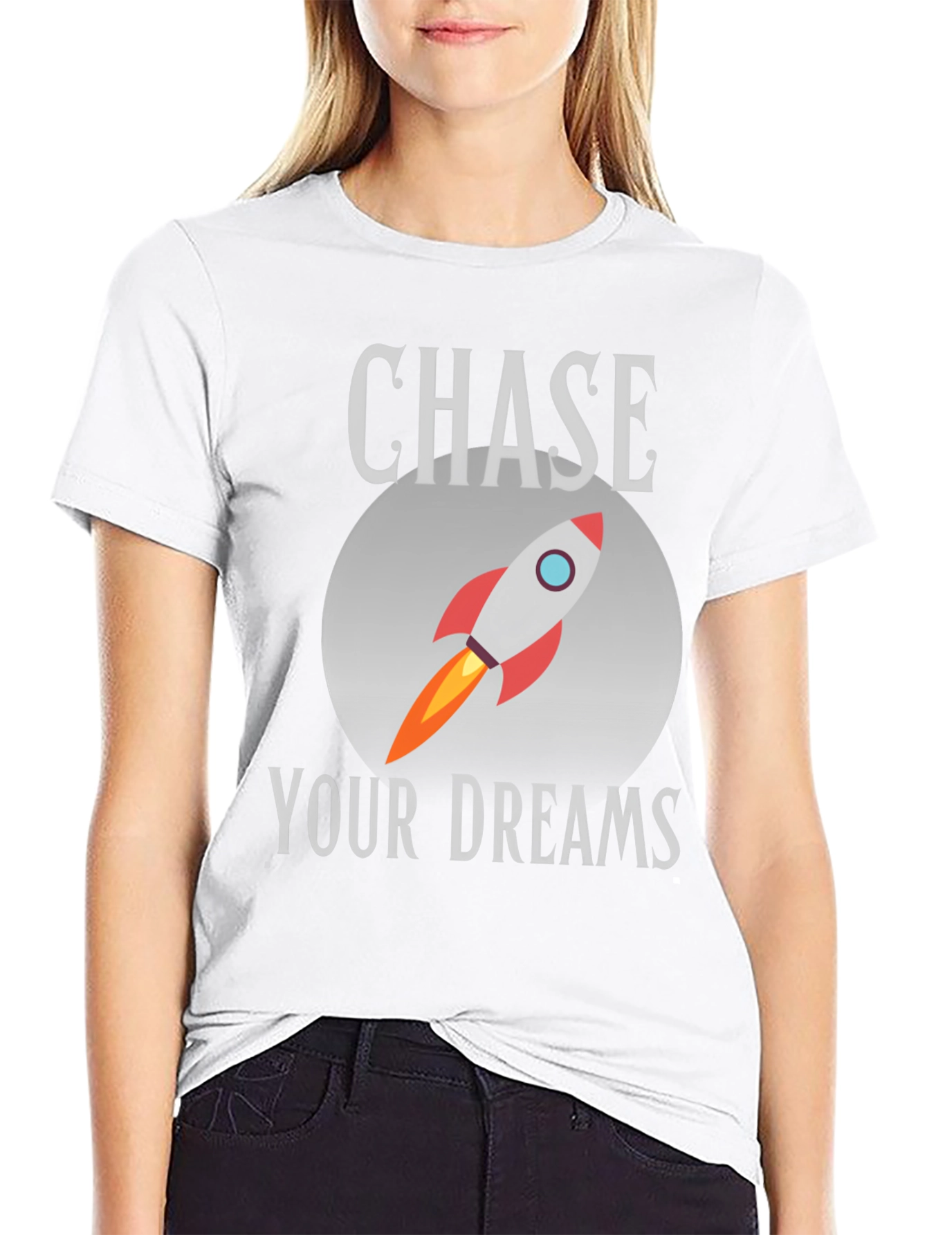 Chase Your Dreams Rocket T-Shirt - Motivational Graphic Tee