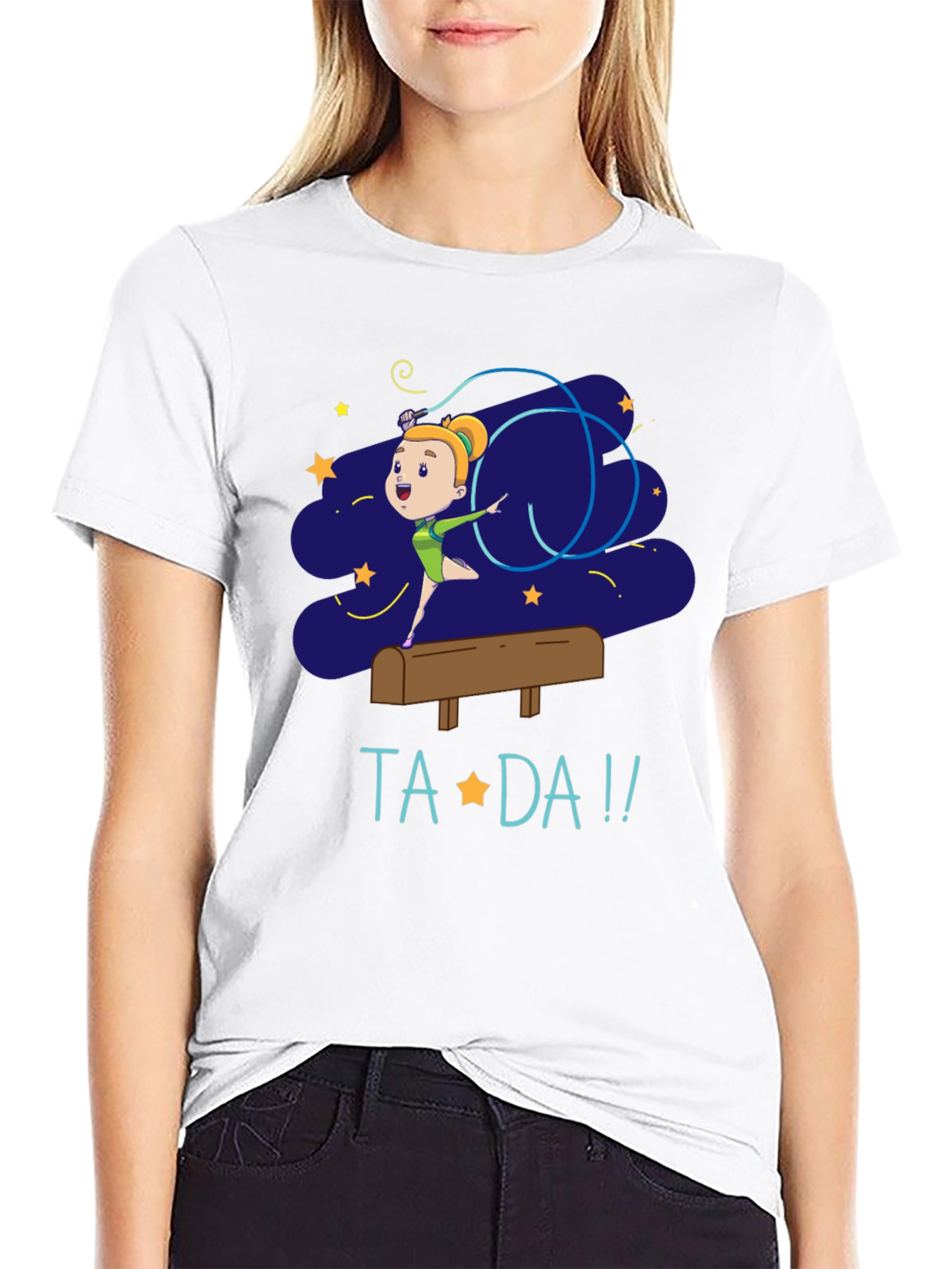 Gymnast Girl Ta-Da! Graphic Tee