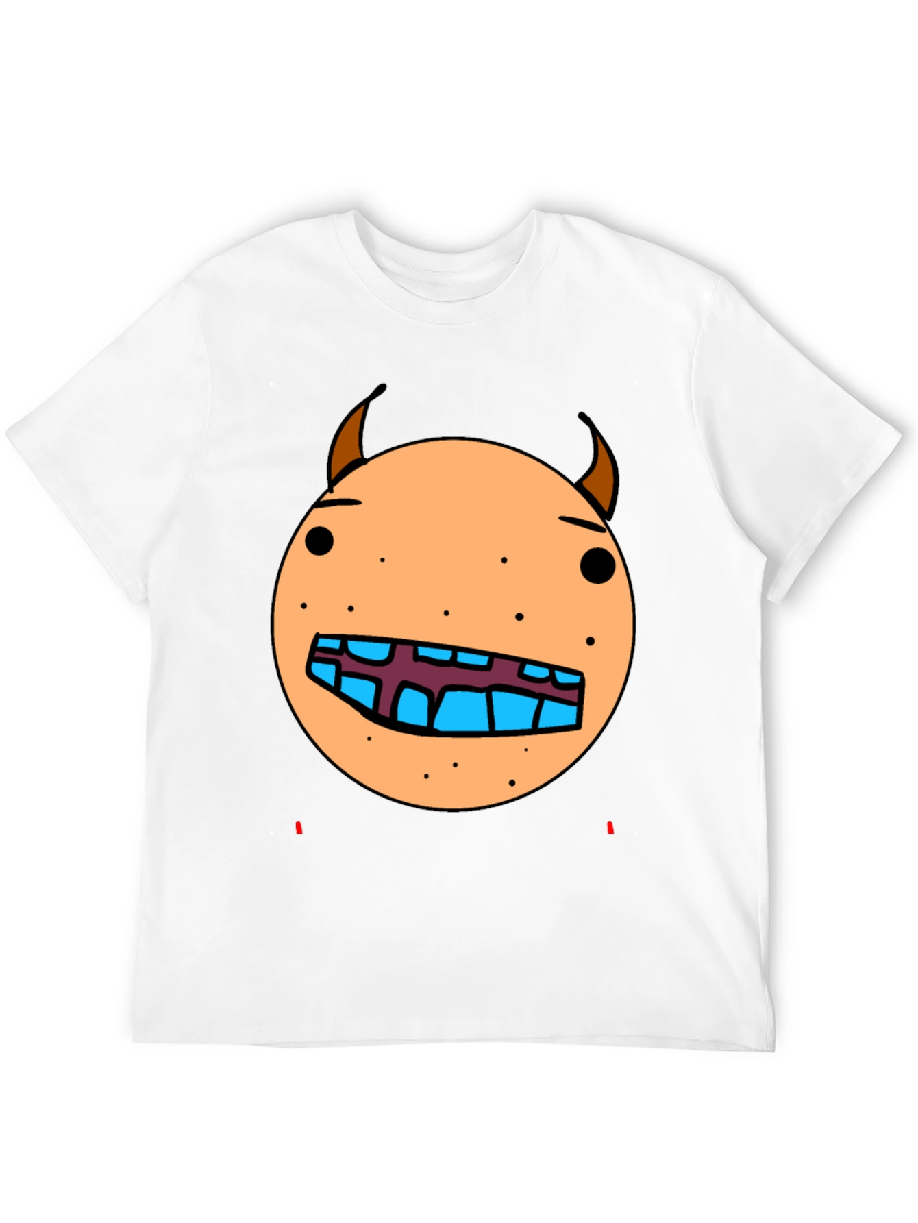 Cartoon Monster Face Graphic T-Shirt - Black