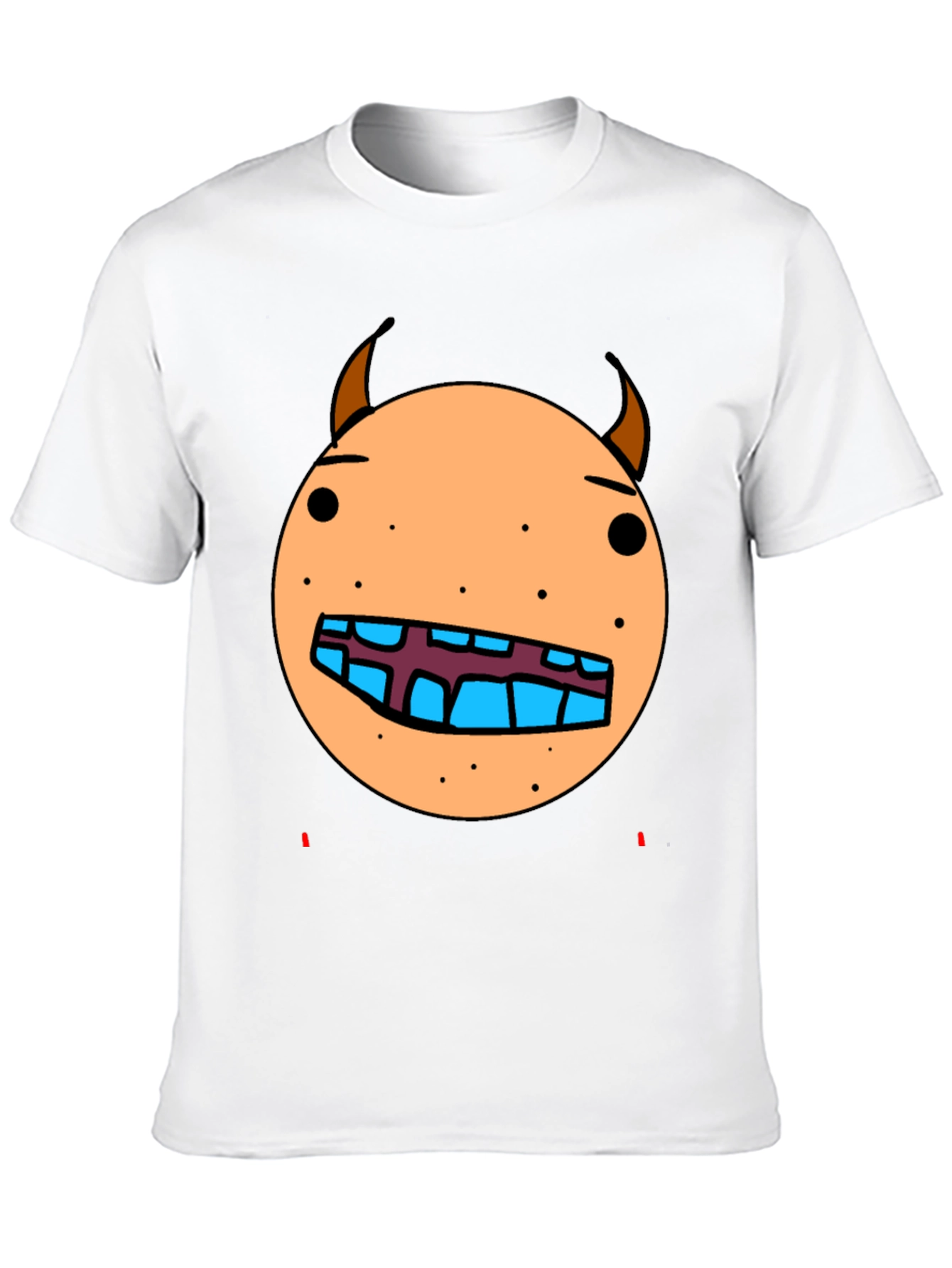 Cartoon Monster Face Graphic T-Shirt - Black