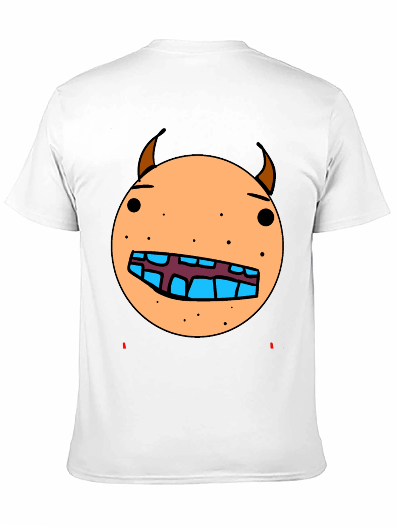 Cartoon Monster Face Graphic T-Shirt - Black