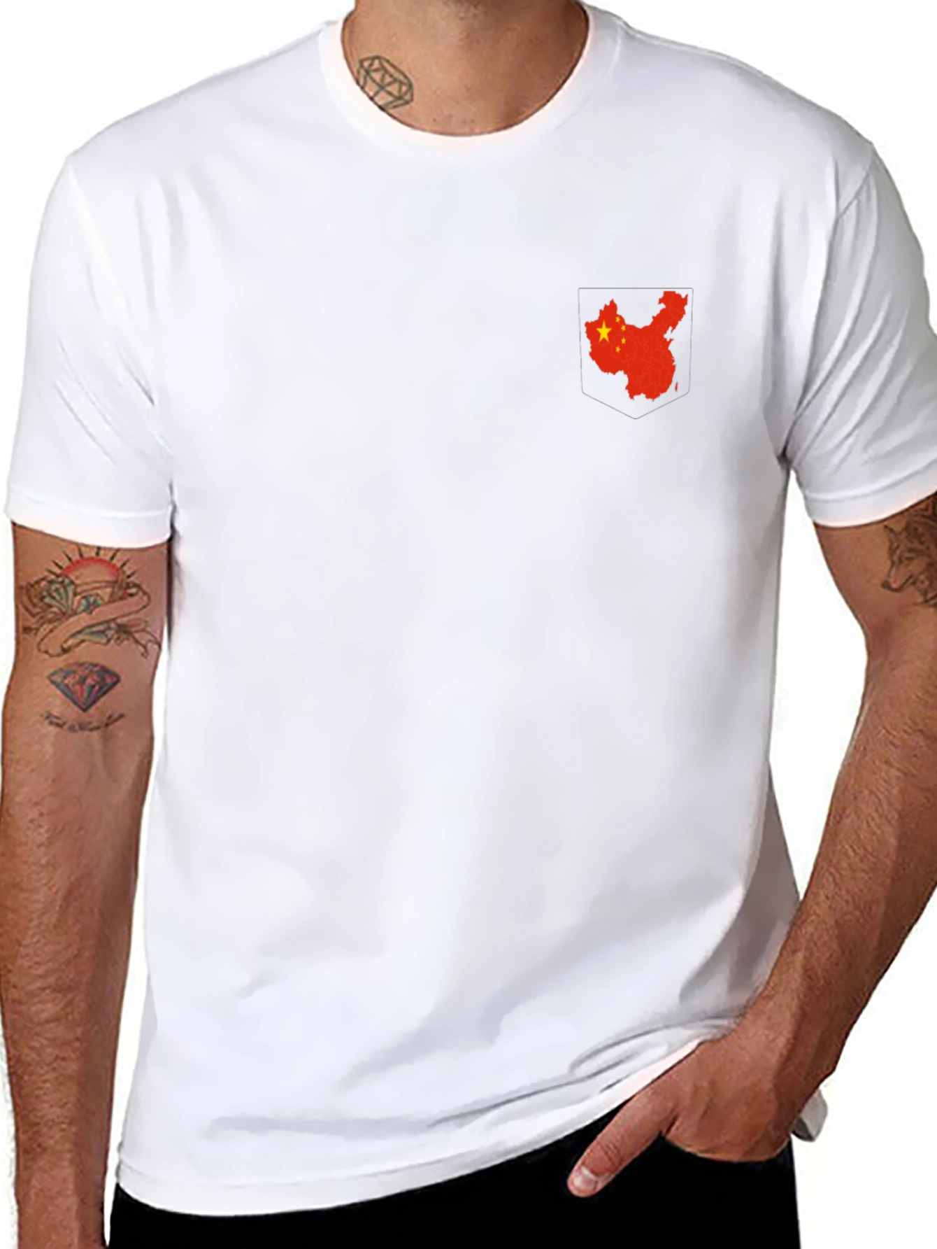 China Flag Graphic Black T-Shirt