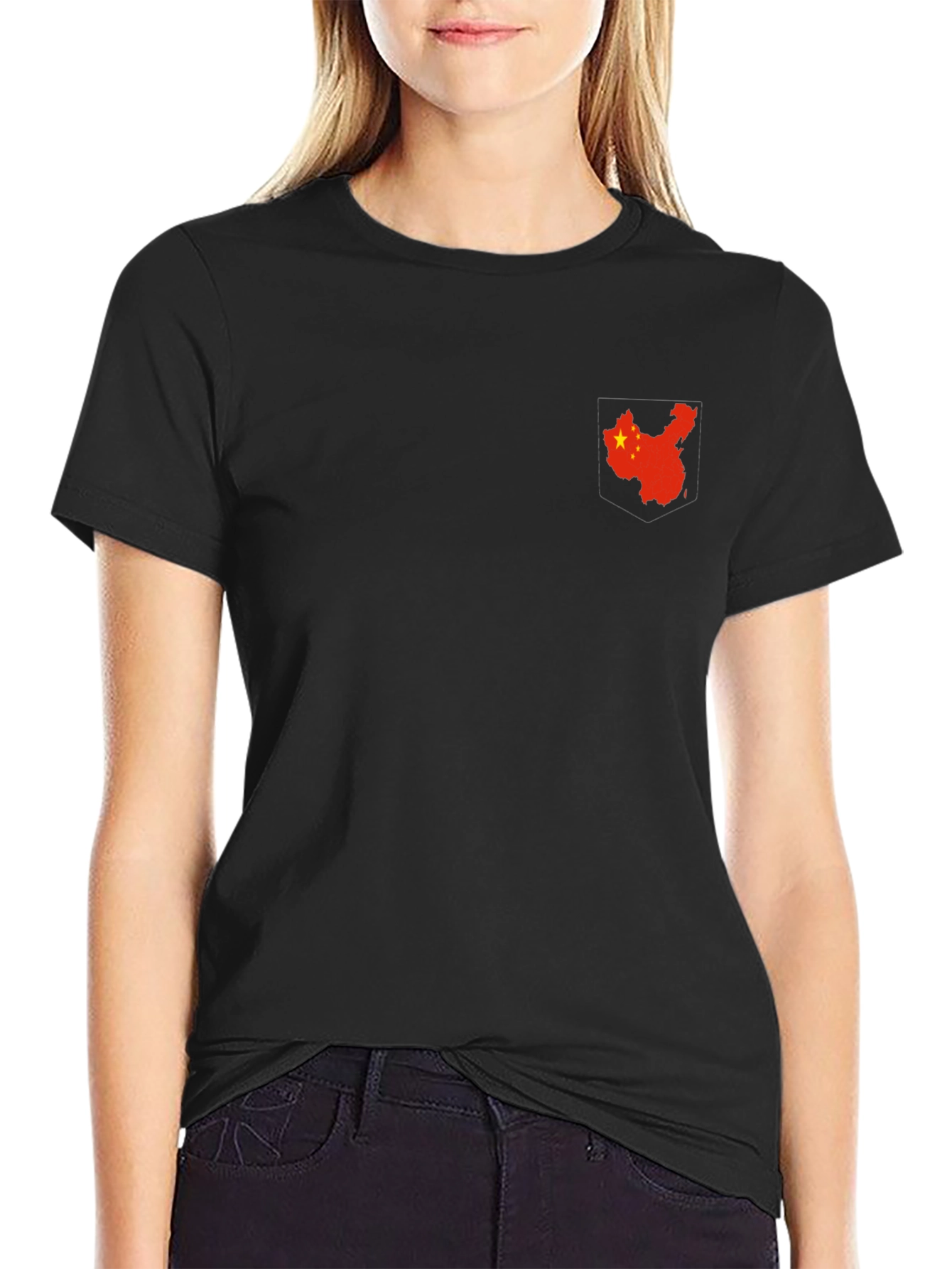 China Flag Graphic Black T-Shirt