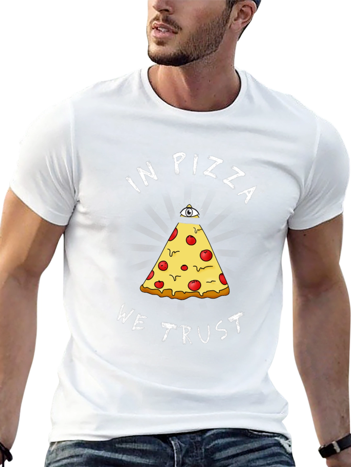 In Pizza We Trust Graphic Tee - Black