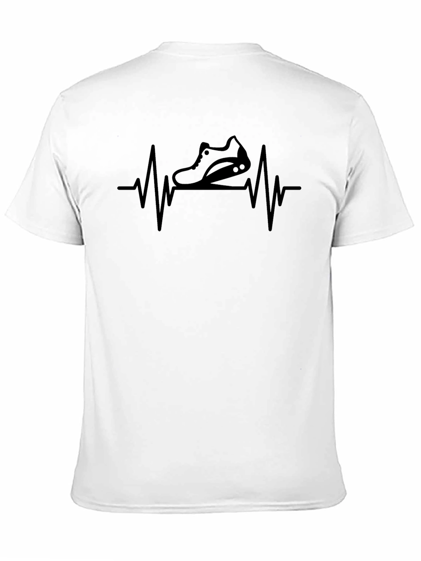 Running Shoe Heartbeat T-Shirt - Black