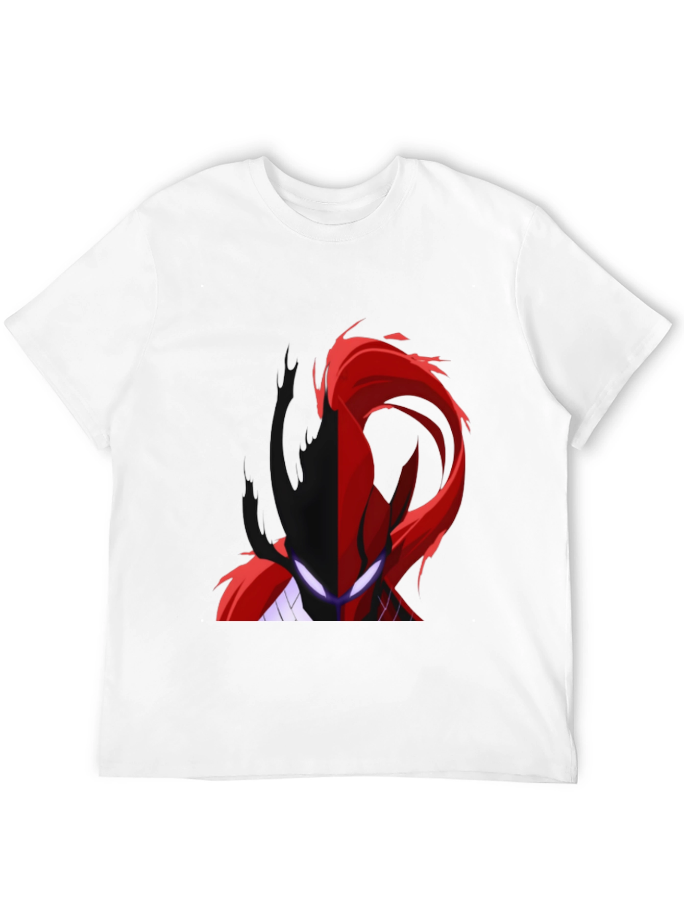 Split Face Graphic Print Black T-Shirt