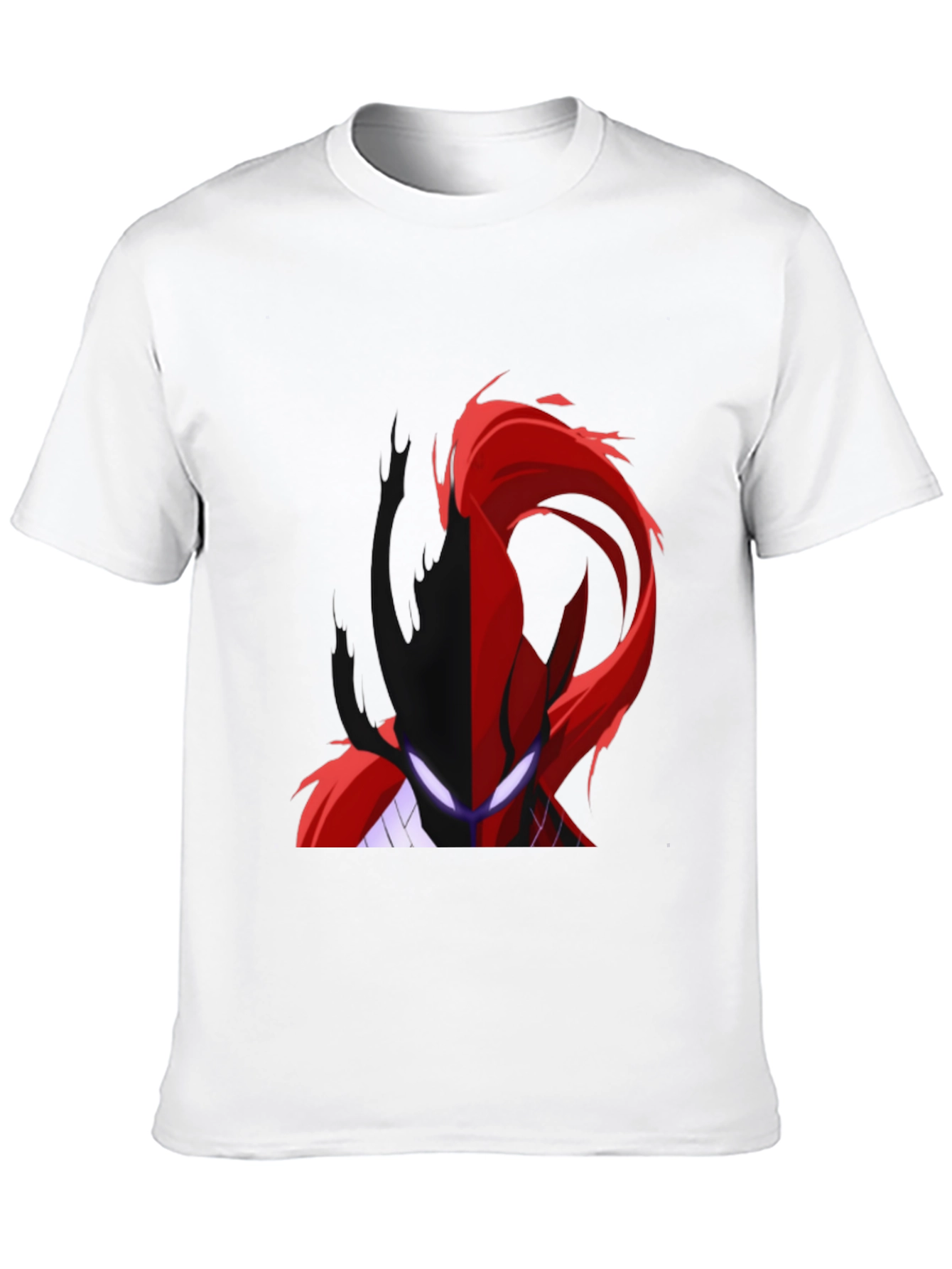 Split Face Graphic Print Black T-Shirt