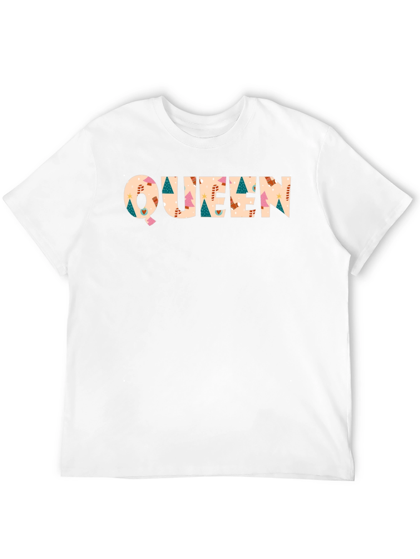 Queen Christmas Pattern Black T-Shirt