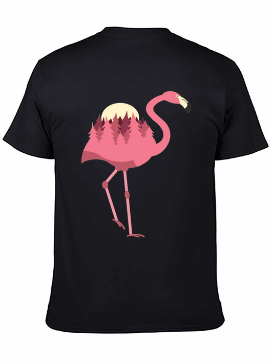 Flamingo Forest Graphic Tee - Black