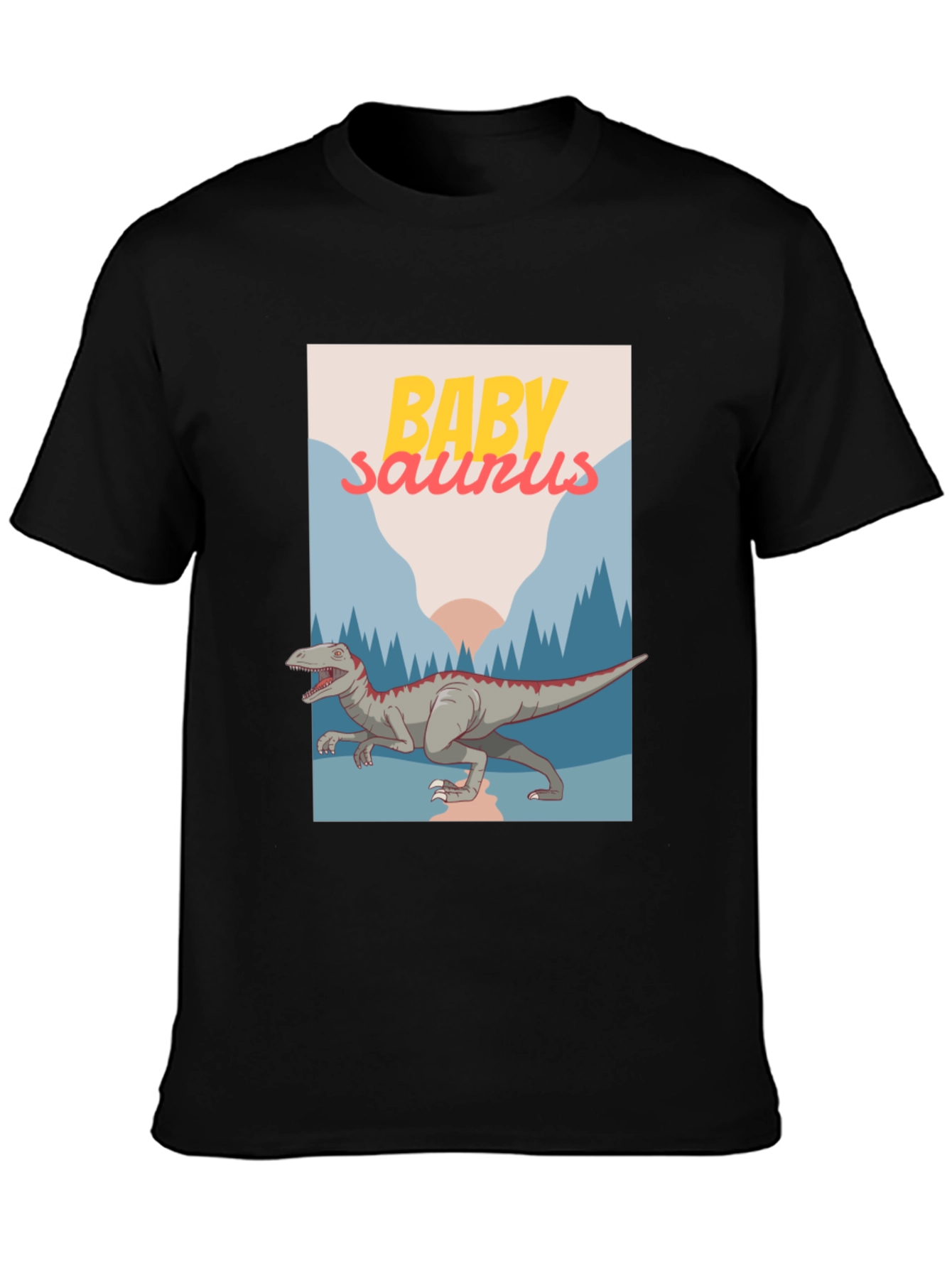 Baby Saurus Graphic T-Shirt - Black Cotton Tee