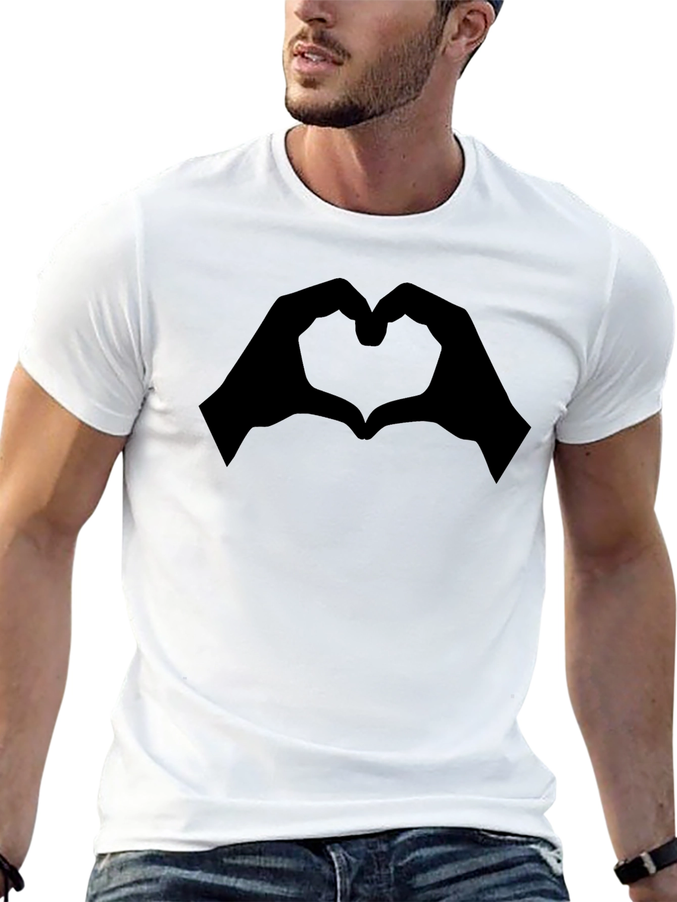 Heart Hands Graphic Tee - Modern Black T-Shirt