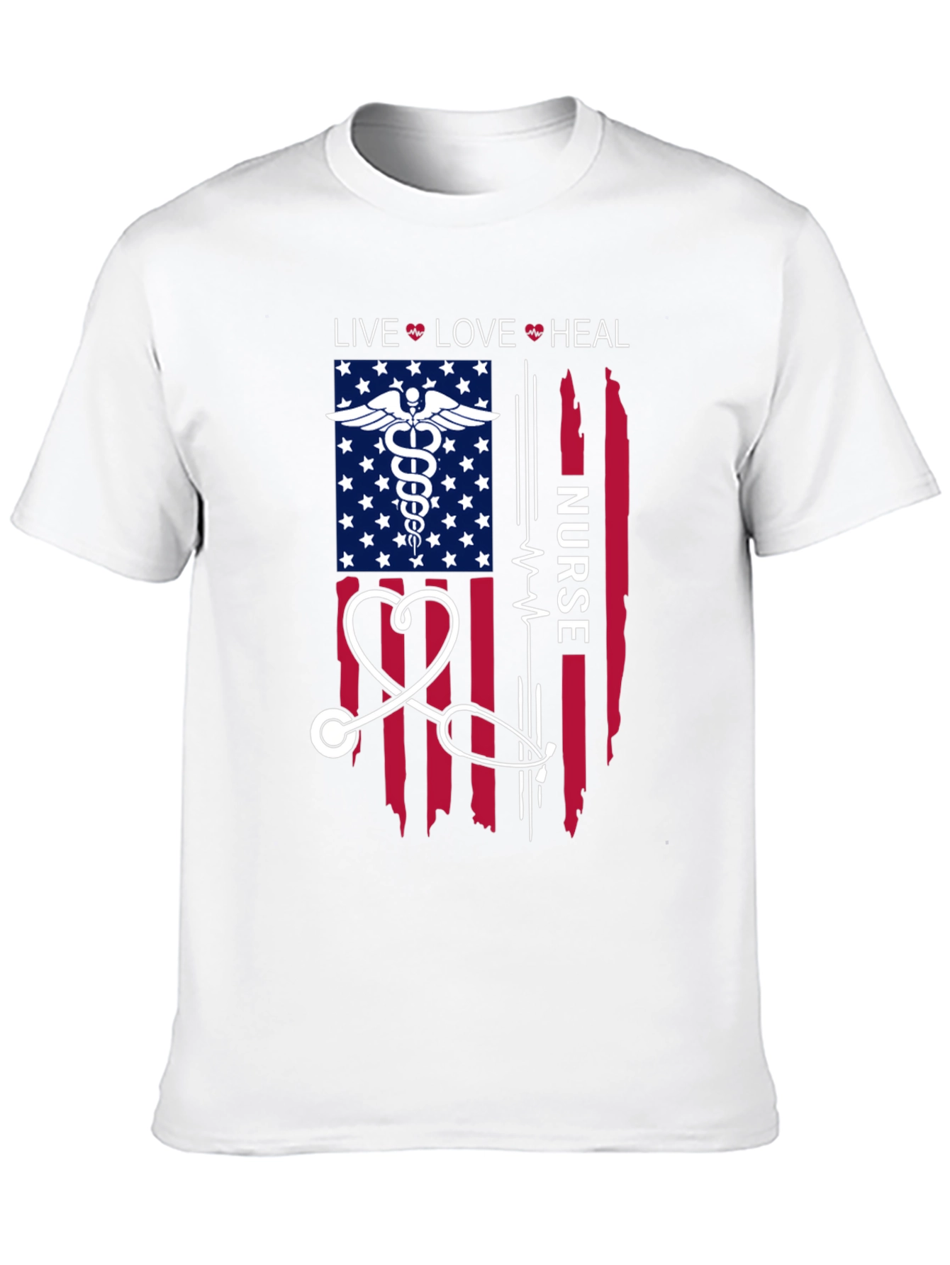 Nurse American Flag Graphic T-Shirt