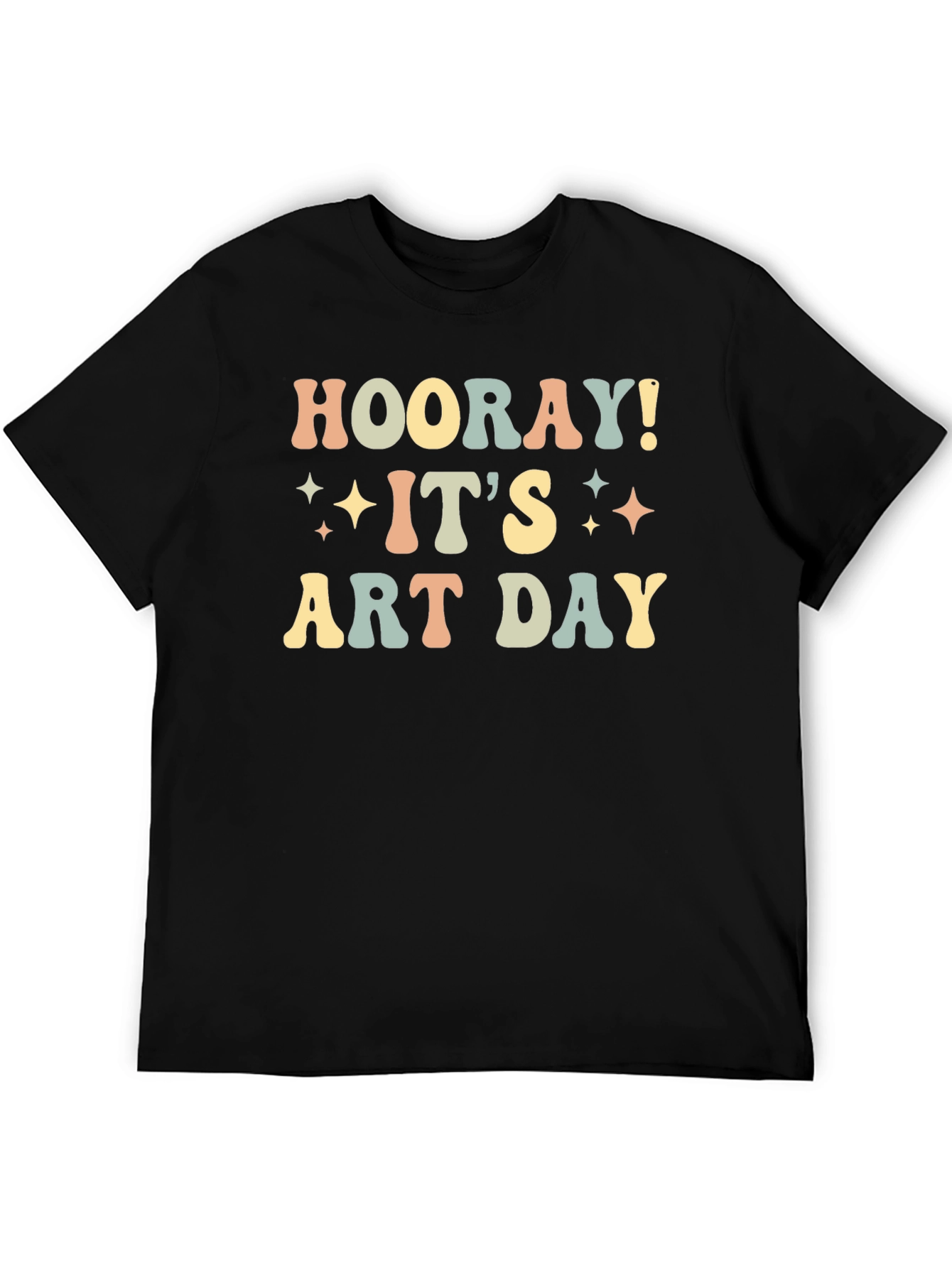 Hooray! Its Art Day Black Cotton T-Shirt