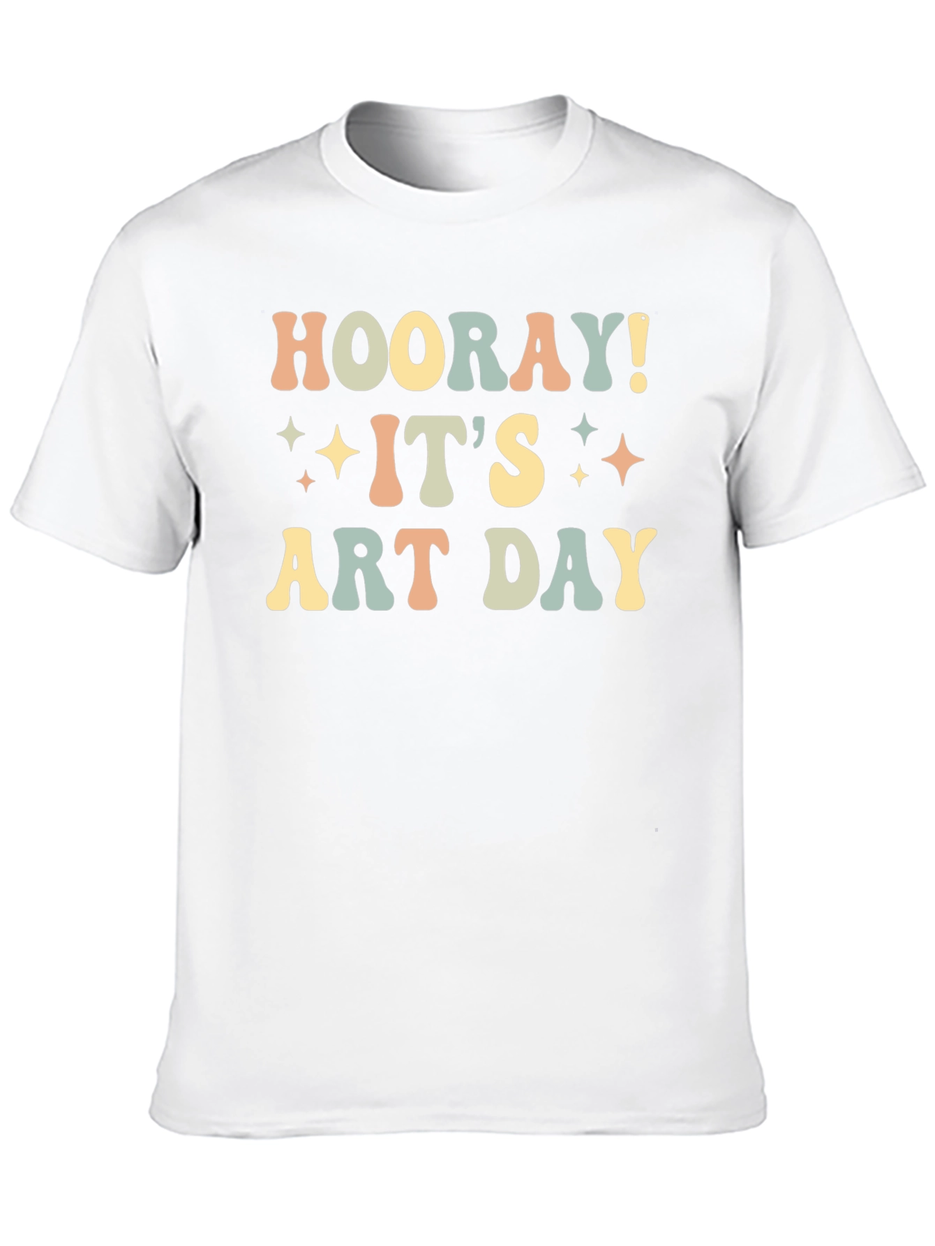 Hooray! Its Art Day Black Cotton T-Shirt