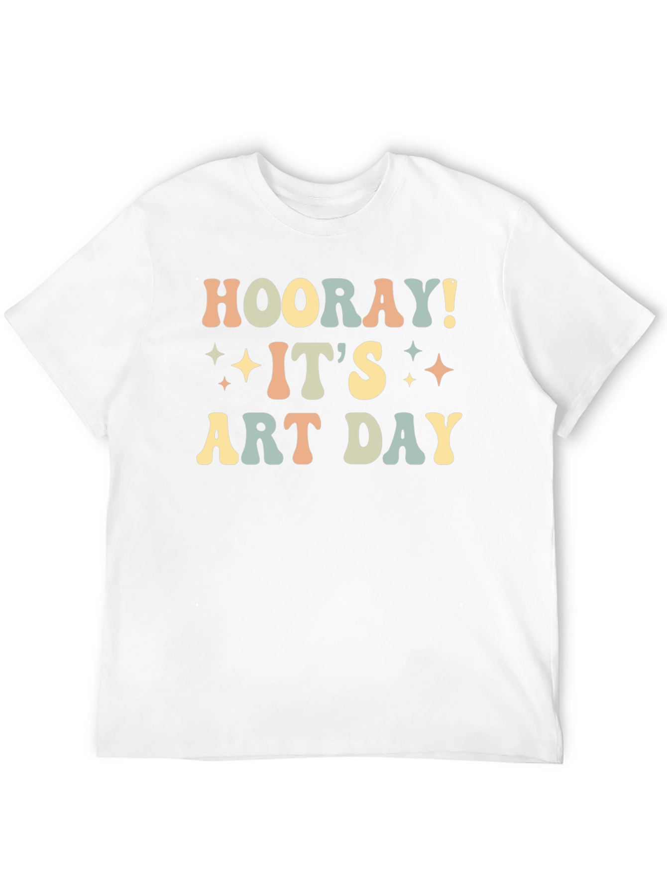 Hooray! Its Art Day Black Cotton T-Shirt