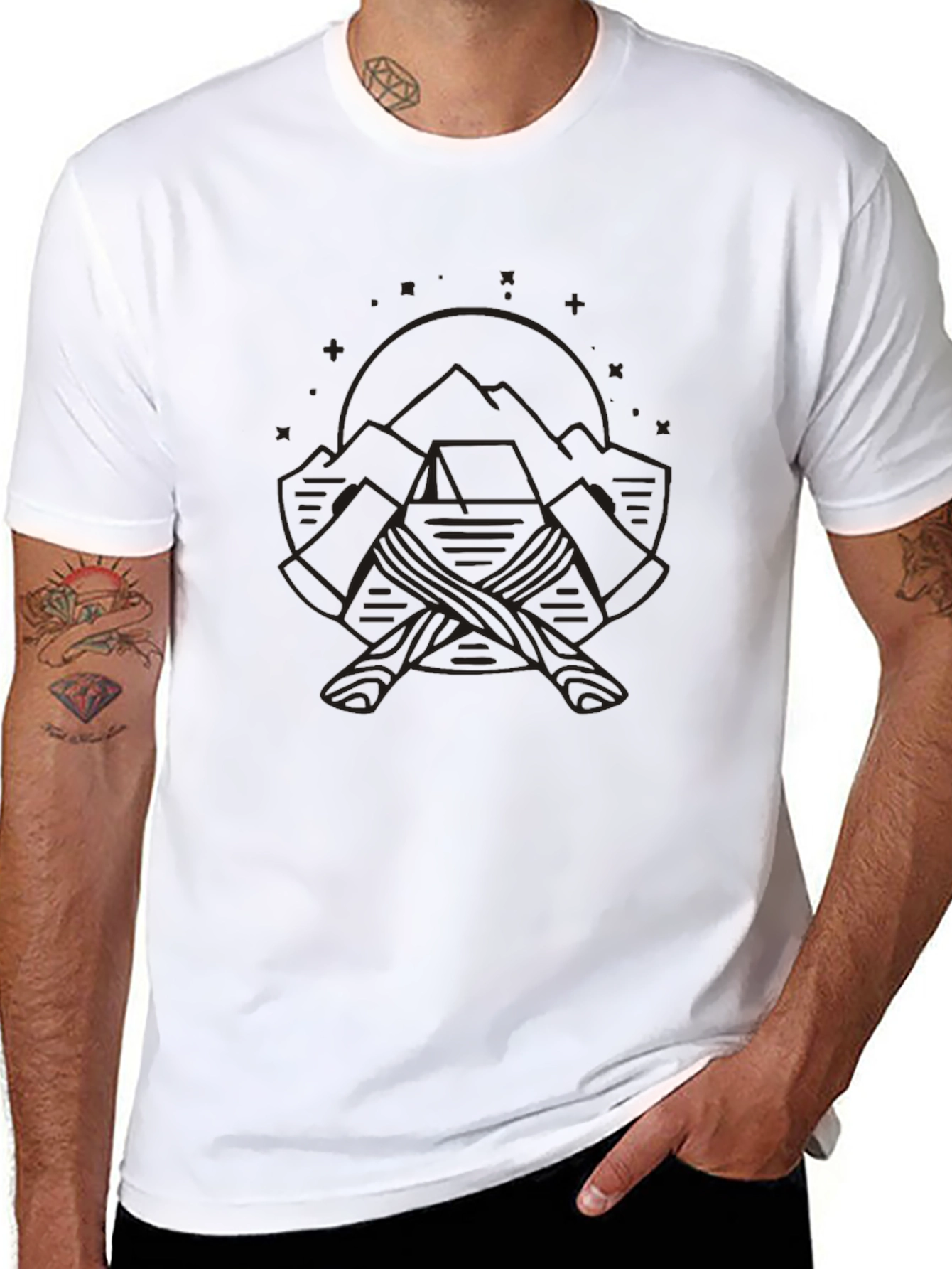 Mountain Axes Graphic T-Shirt - Outdoor Adventure