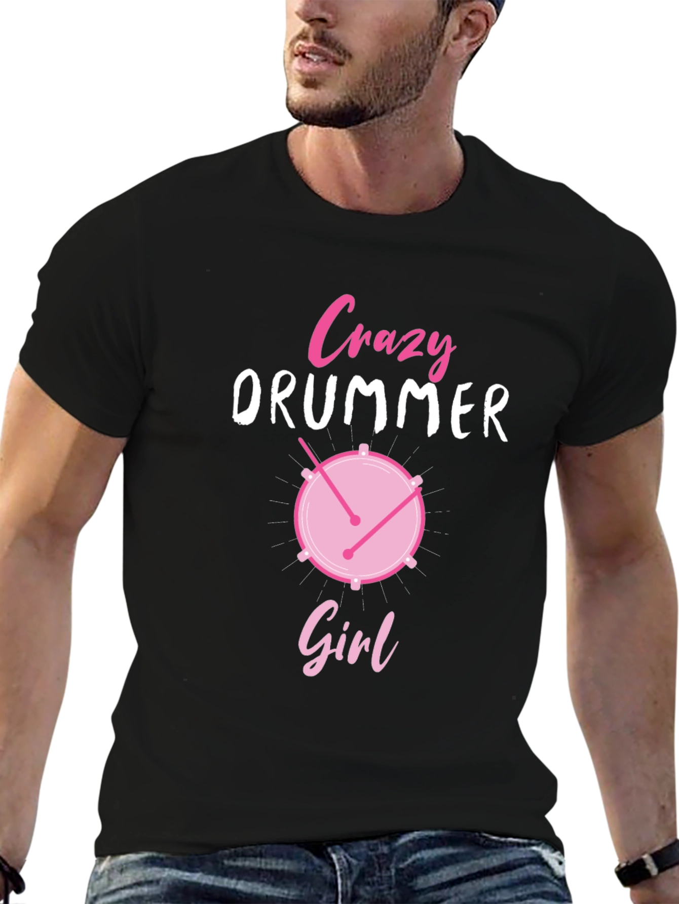 Crazy Drummer Girl T-Shirt - Music Lover Tee
