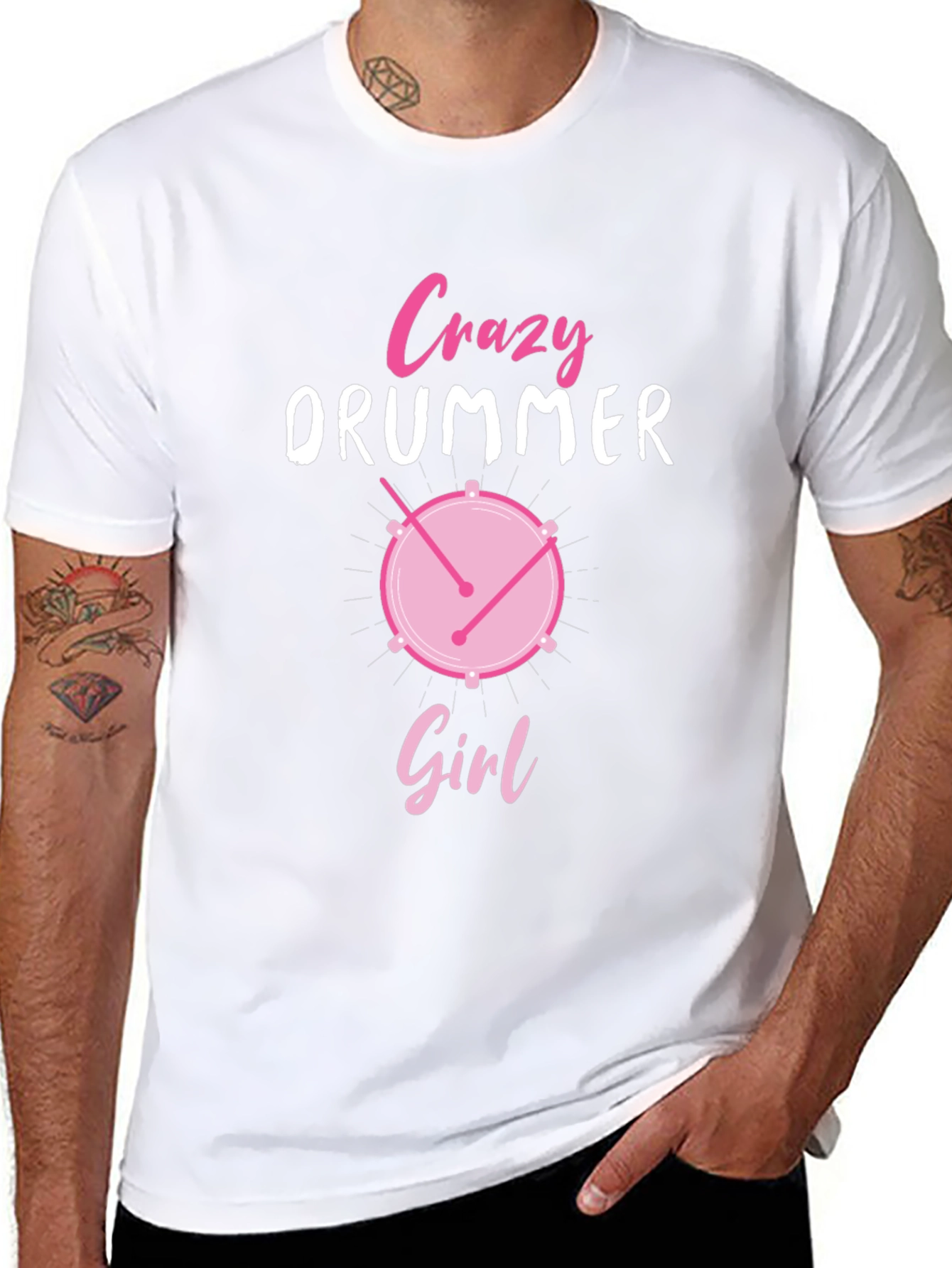 Crazy Drummer Girl T-Shirt - Music Lover Tee