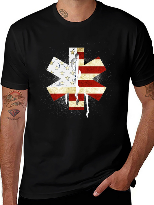American Flag Star of Life EMS T-Shirt