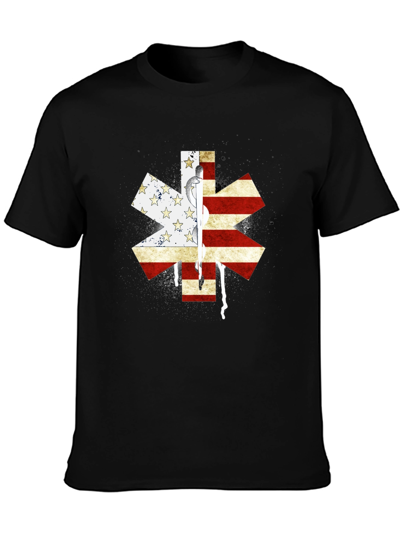 American Flag Star of Life EMS T-Shirt