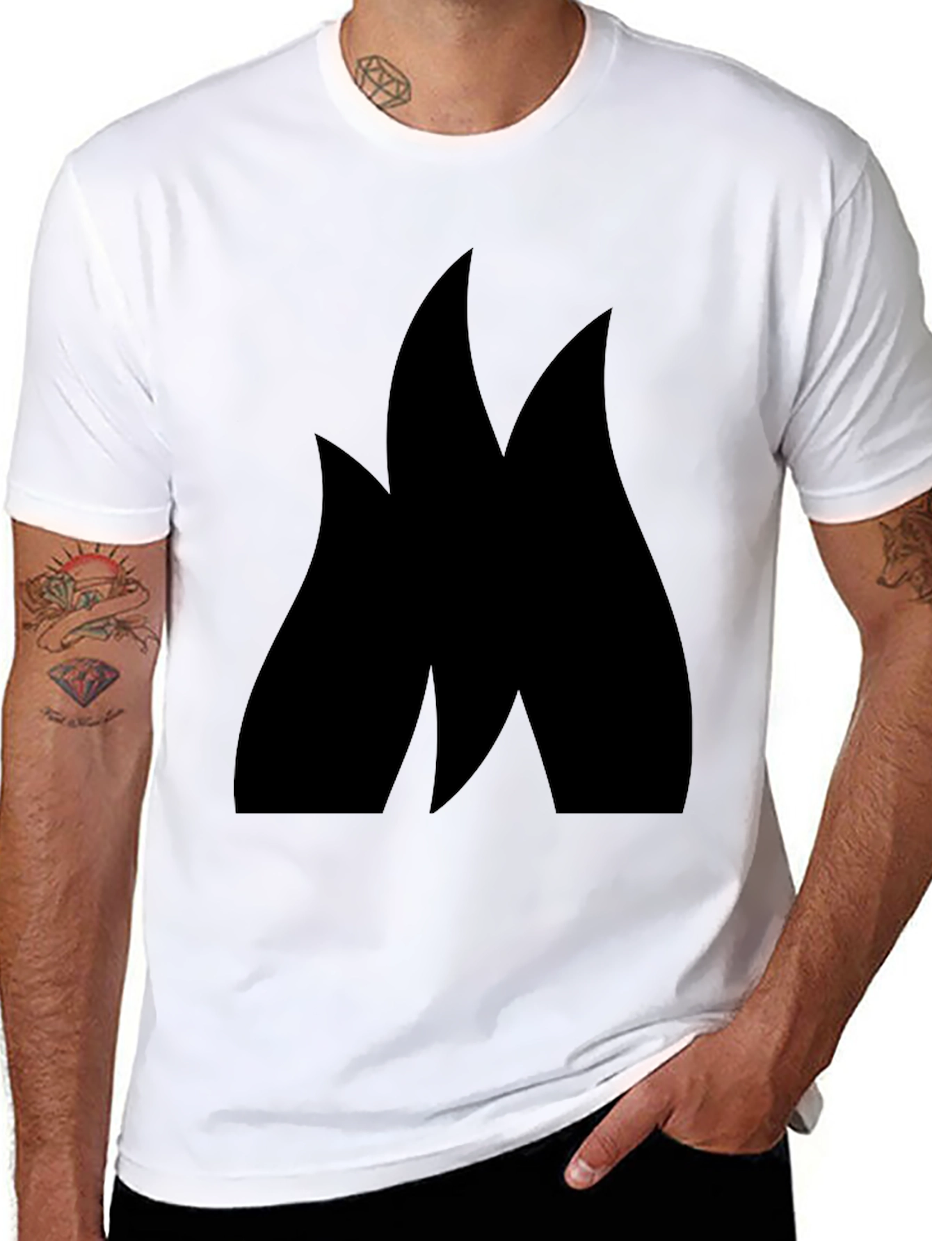 Flame Graphic Black T-Shirt - Soft Cotton Casual Tee