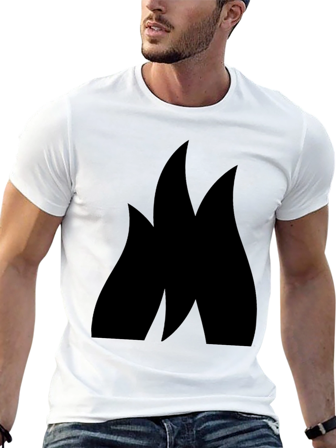 Flame Graphic Black T-Shirt - Soft Cotton Casual Tee