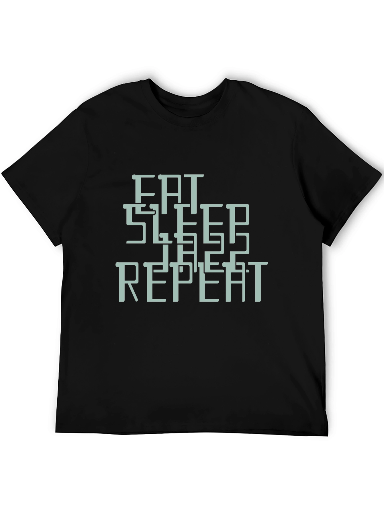 Eat Sleep Game Repeat Graphic T-Shirt - Black