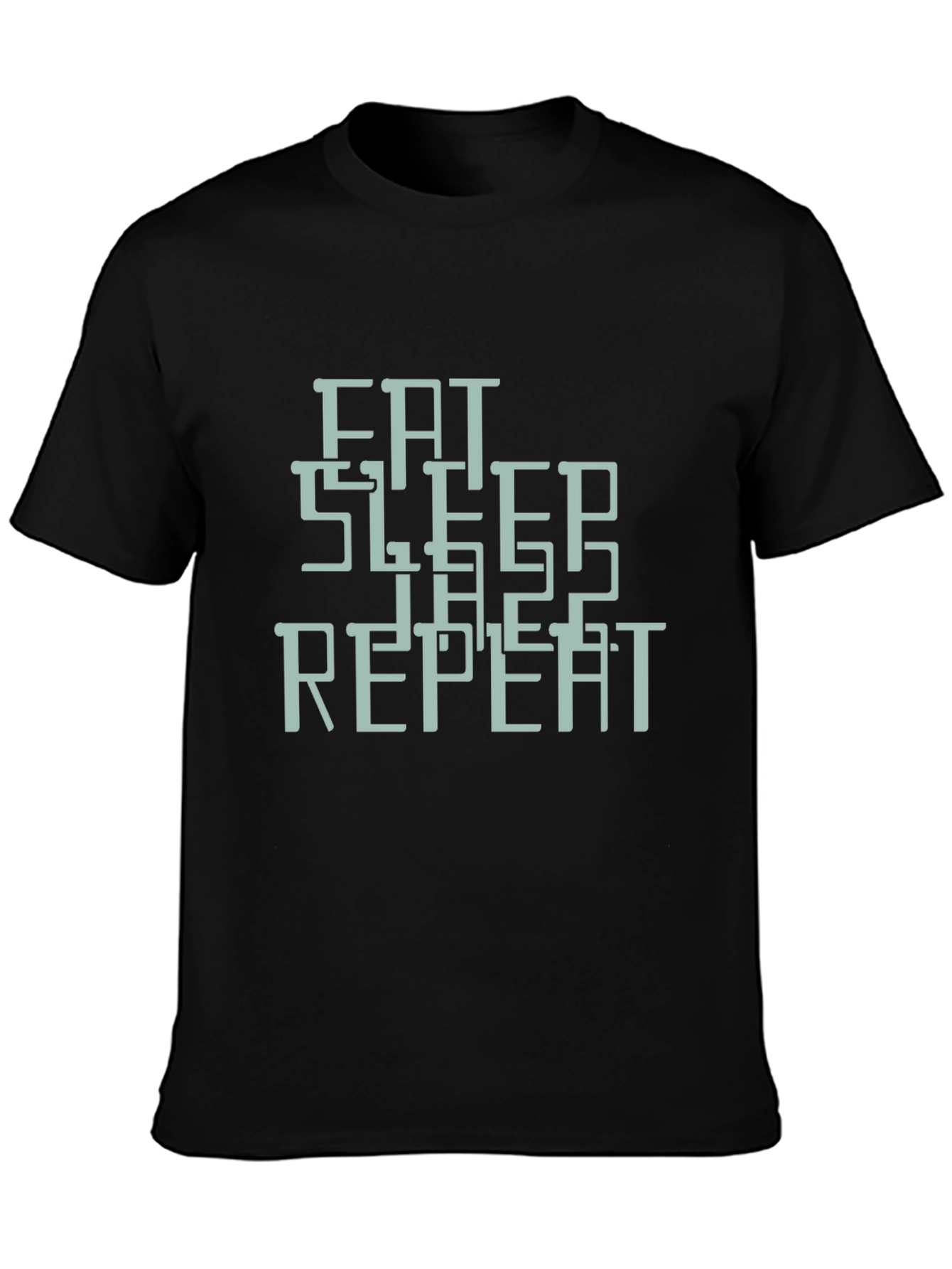 Eat Sleep Game Repeat Graphic T-Shirt - Black