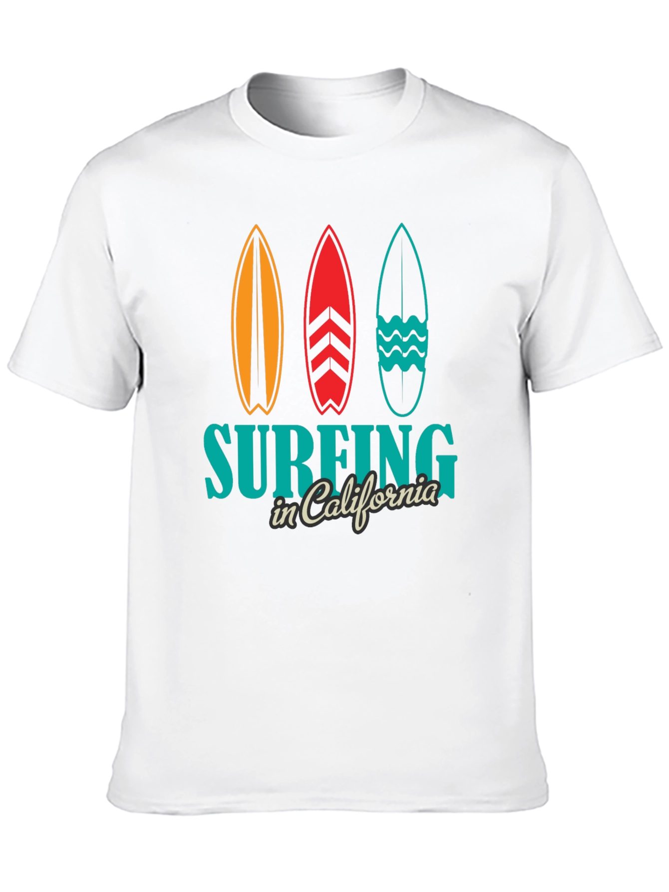 Surfing California Black T-Shirt Surfboards