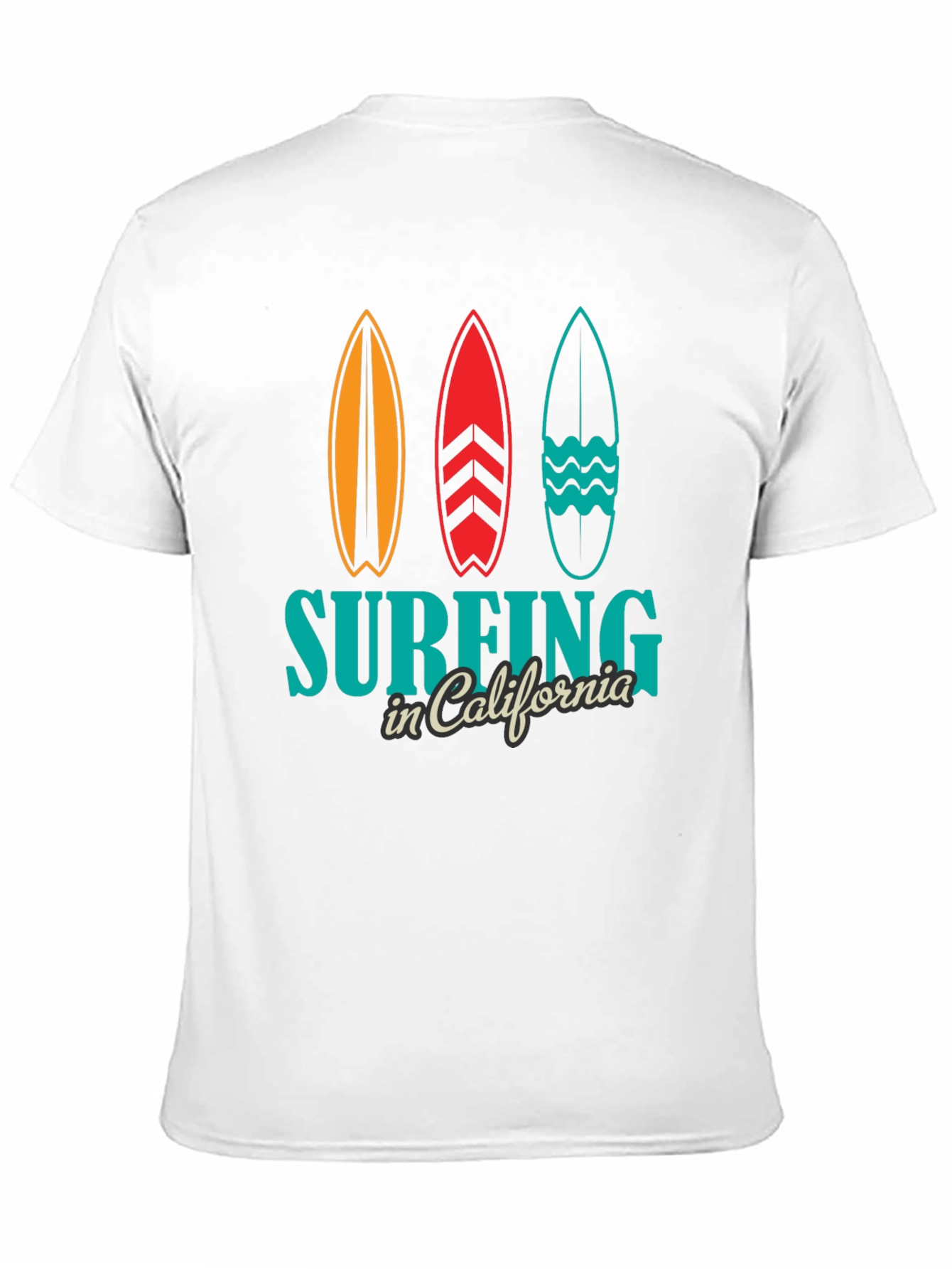 Surfing California Black T-Shirt Surfboards