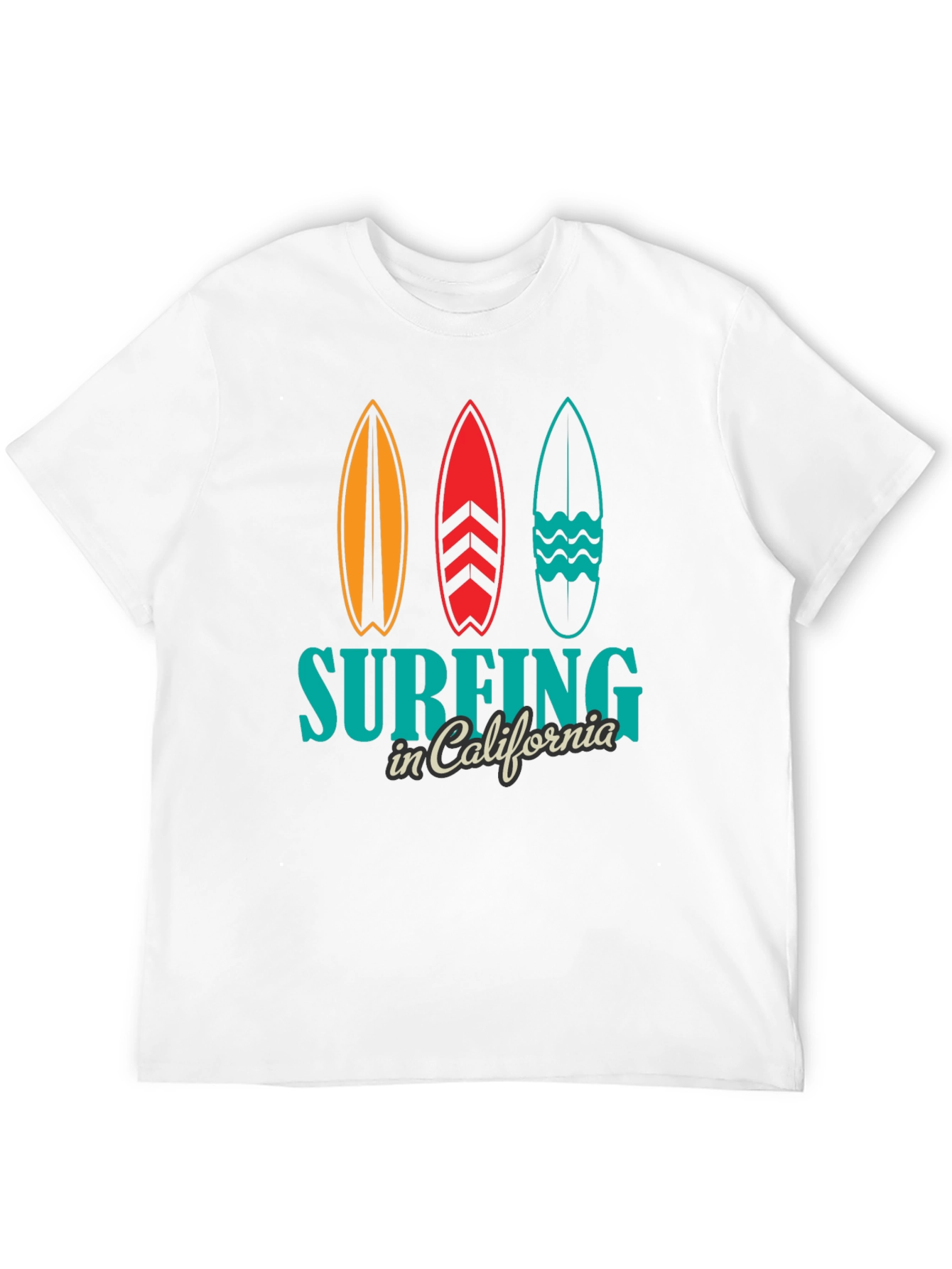 Surfing California Black T-Shirt Surfboards