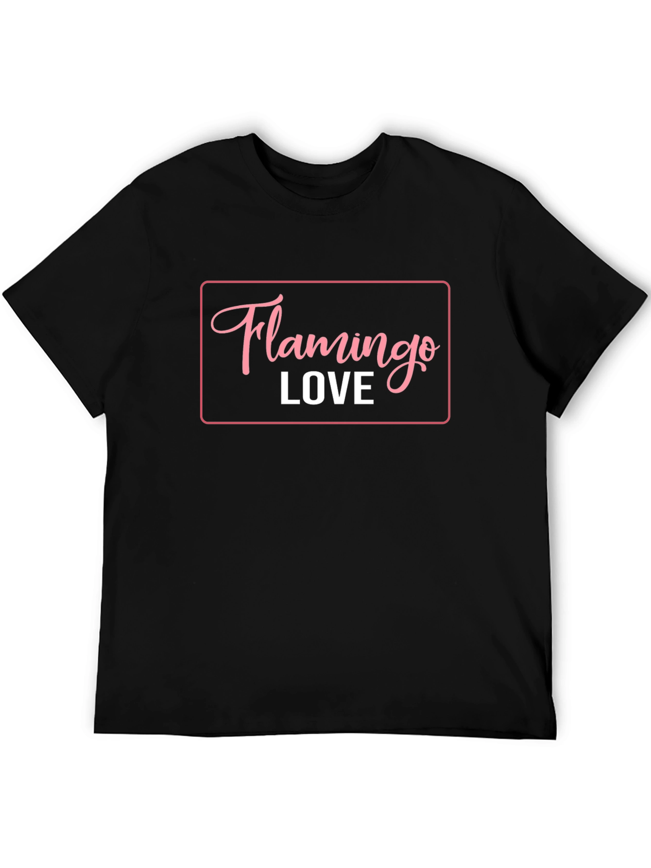 Flamingo Love Graphic T-Shirt - Casual Black Tee