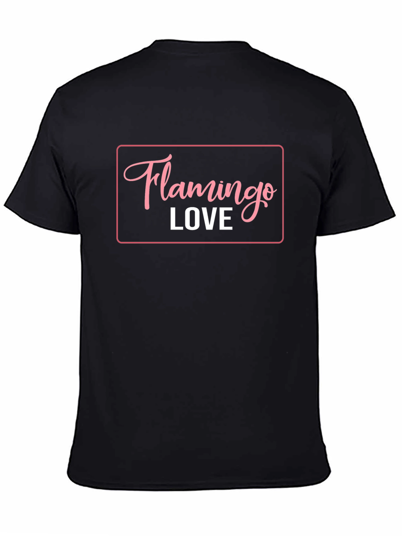 Flamingo Love Graphic T-Shirt - Casual Black Tee