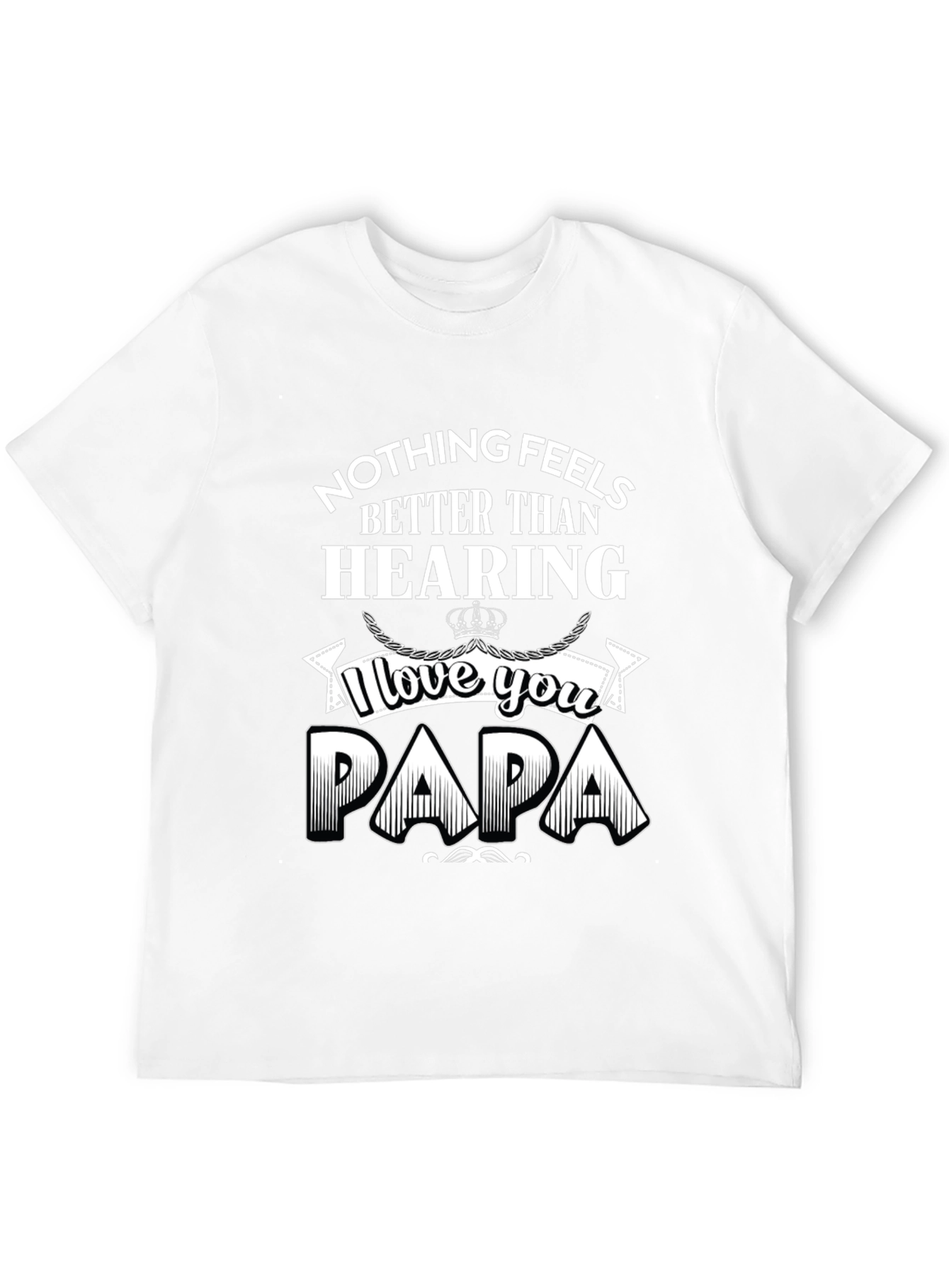 I Love You Papa Black Graphic T-Shirt