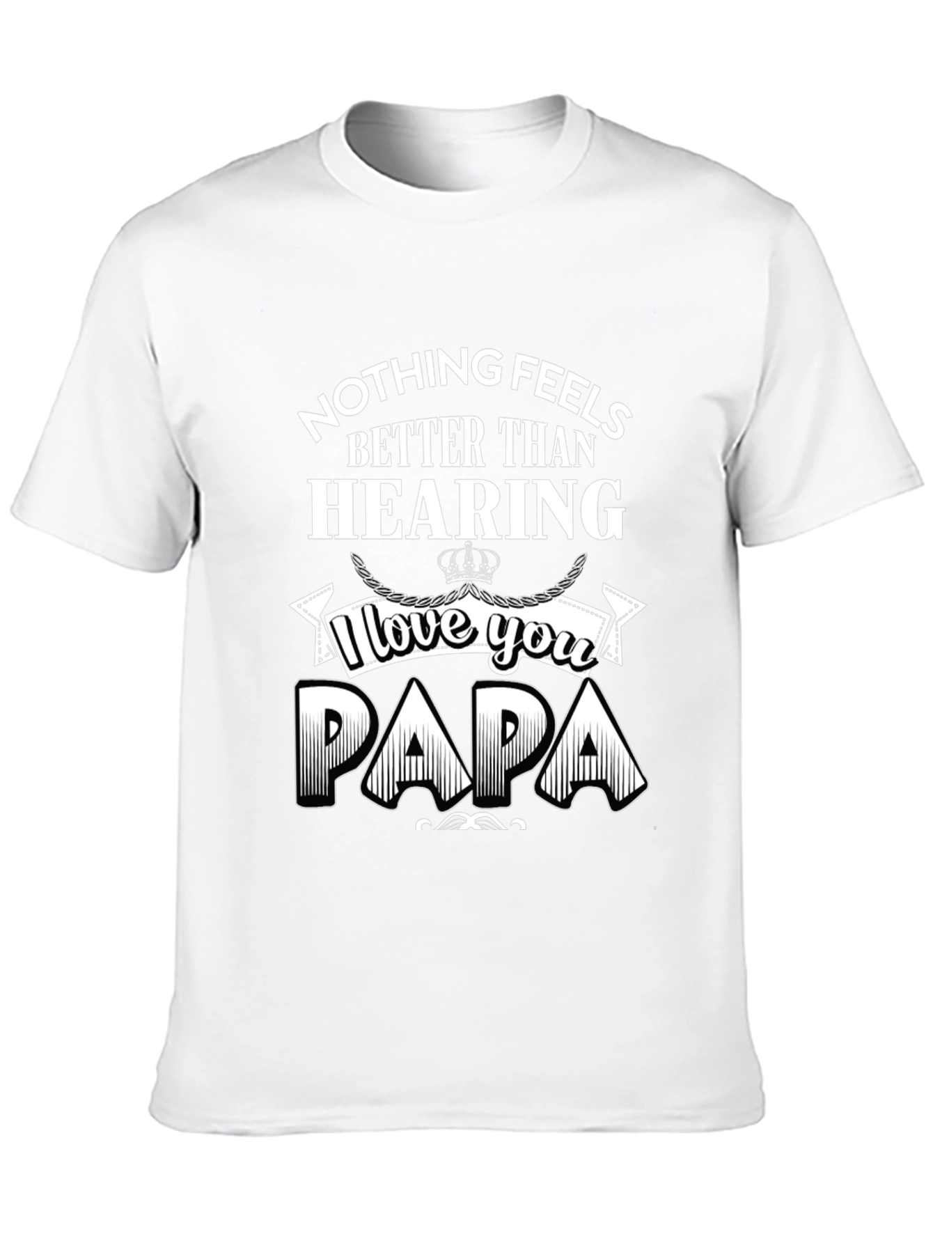 I Love You Papa Black Graphic T-Shirt
