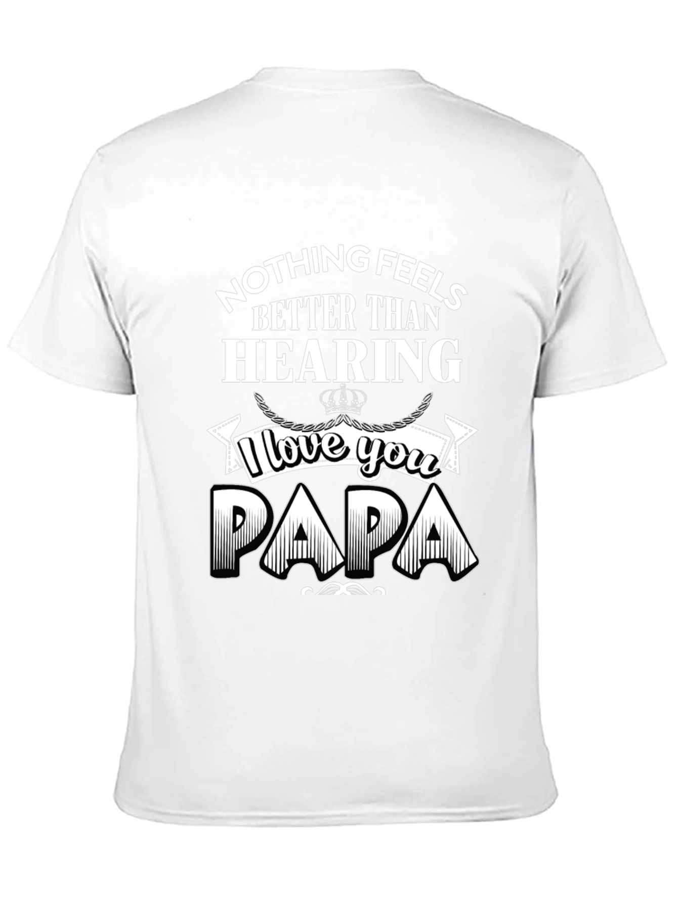 I Love You Papa Black Graphic T-Shirt