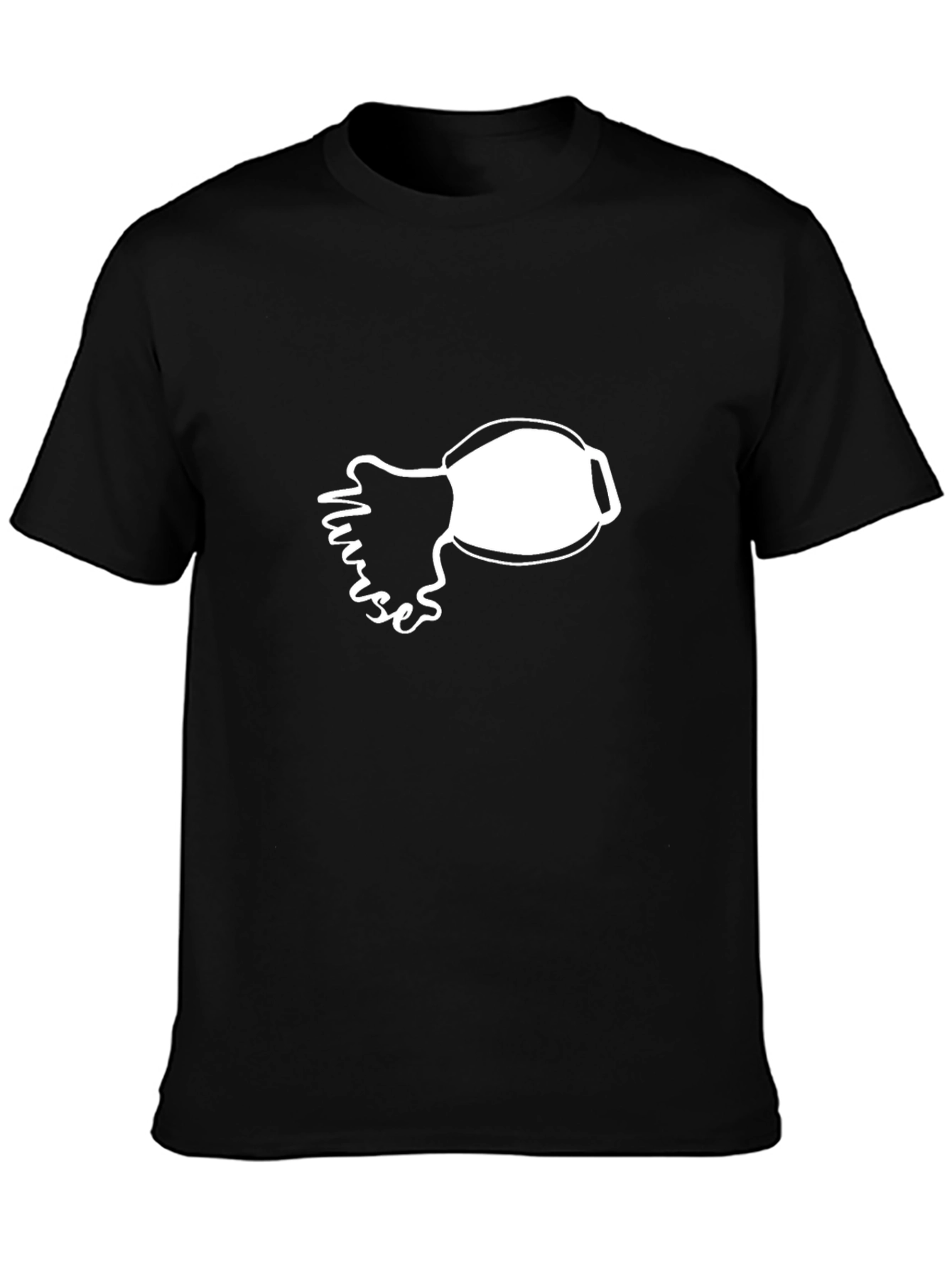 Nurse Mask Graphic Tee - Black Cotton Shirt