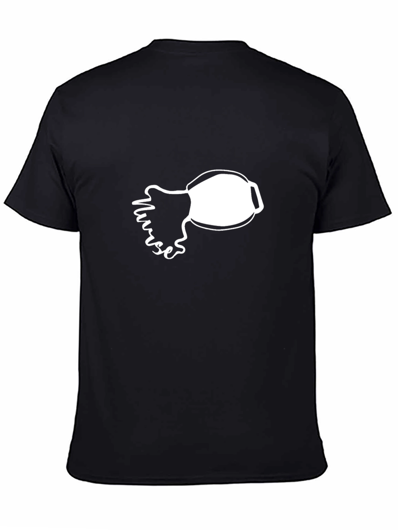 Nurse Mask Graphic Tee - Black Cotton Shirt