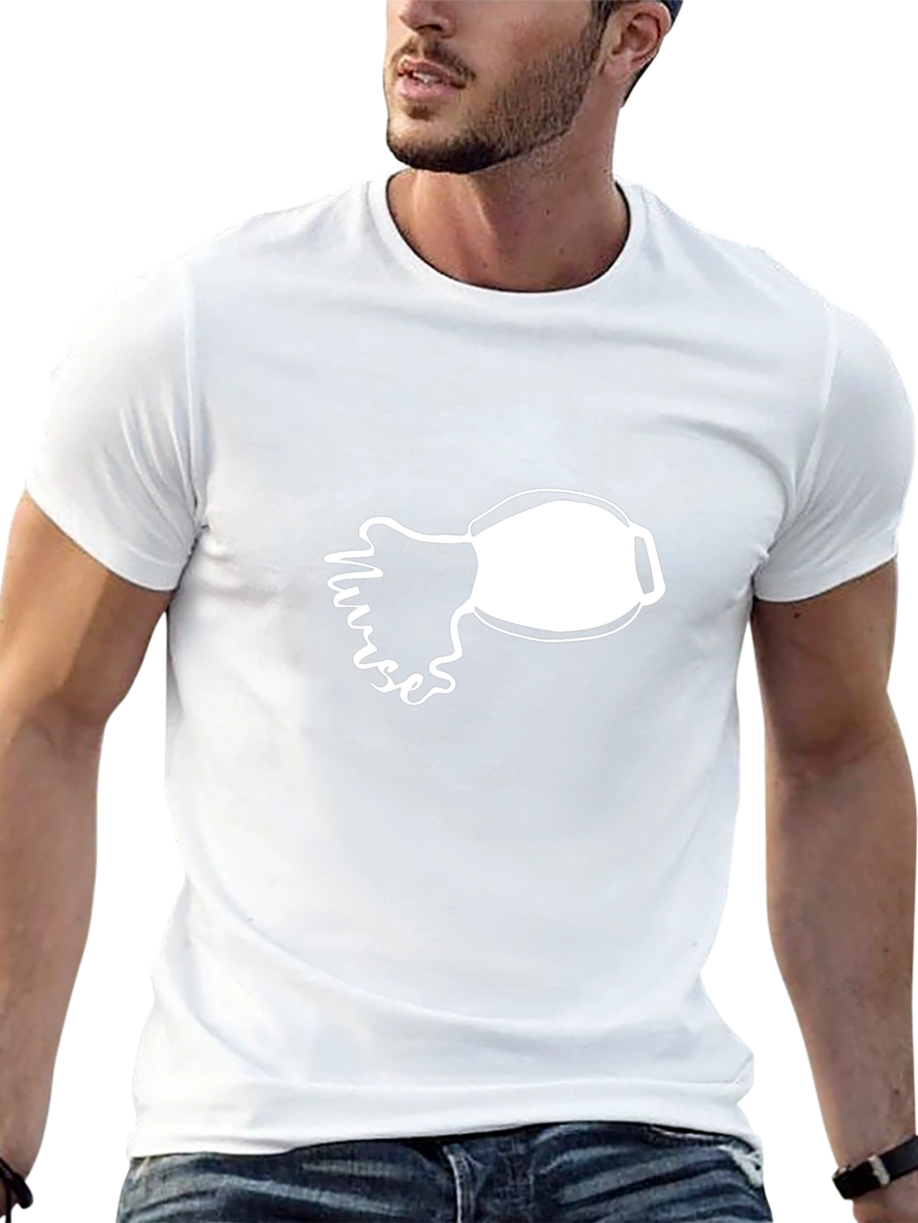 Nurse Mask Graphic Tee - Black Cotton Shirt