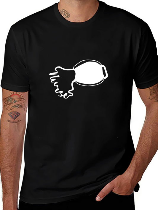 Nurse Mask Graphic Tee - Black Cotton Shirt