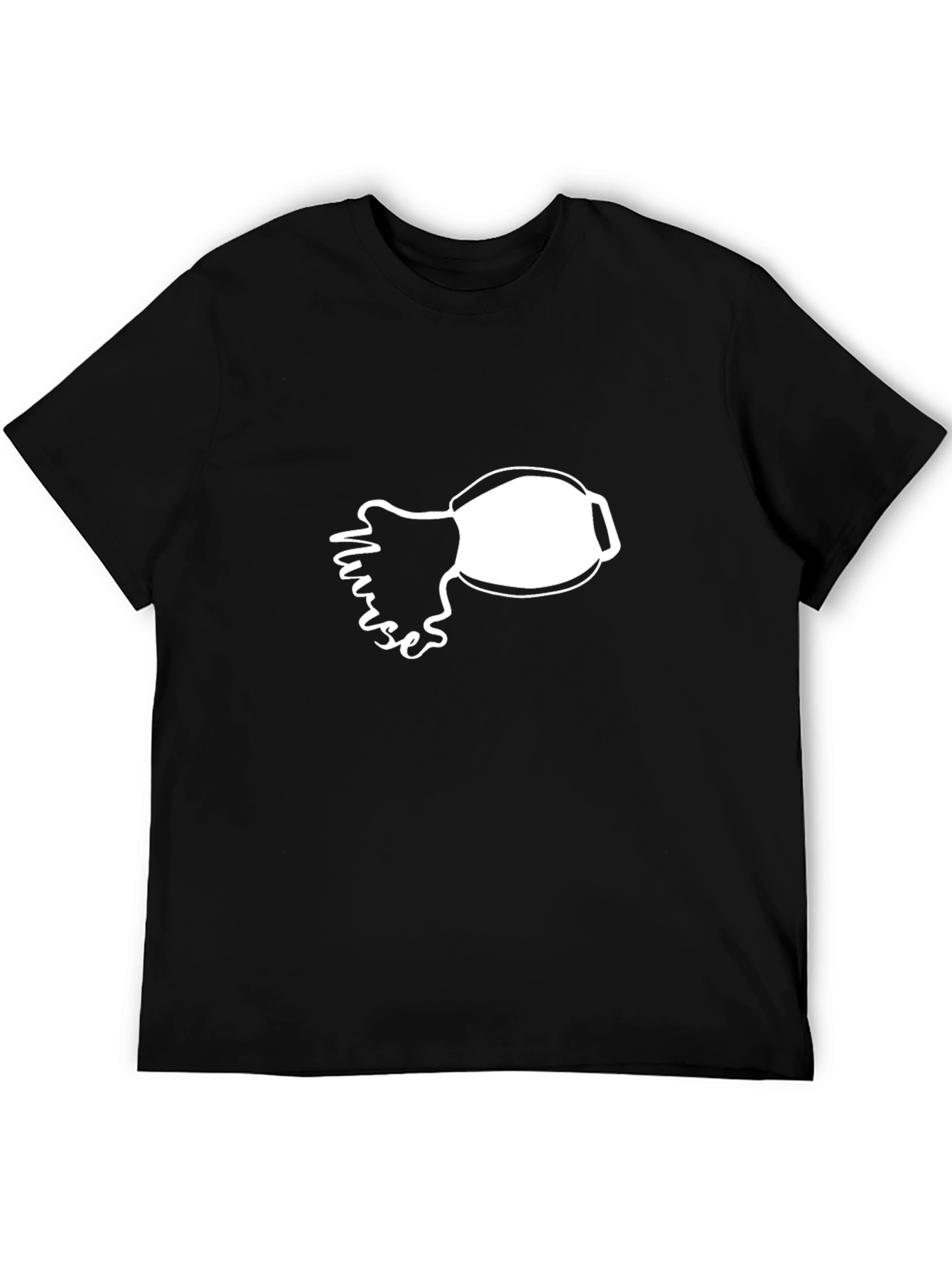 Nurse Mask Graphic Tee - Black Cotton Shirt